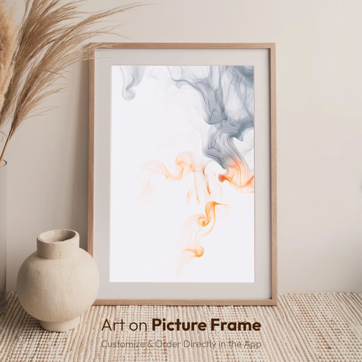 Dance of Smoke: Orange and Gray Whirls - Image 7