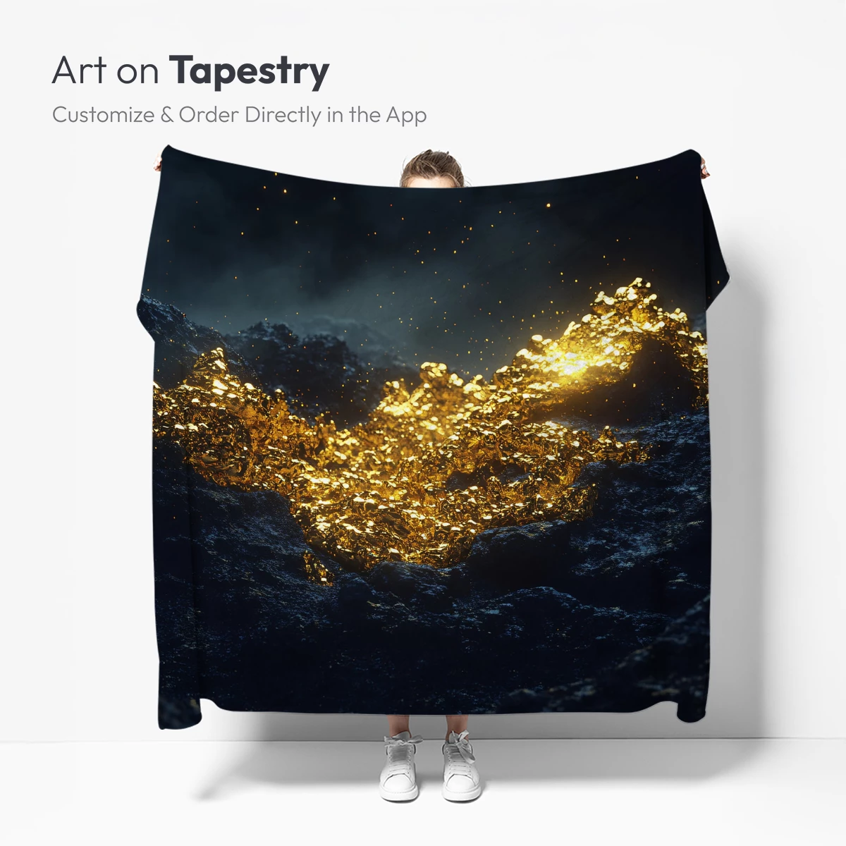 Golden Lava Flow Under Midnight Skies - Image 5