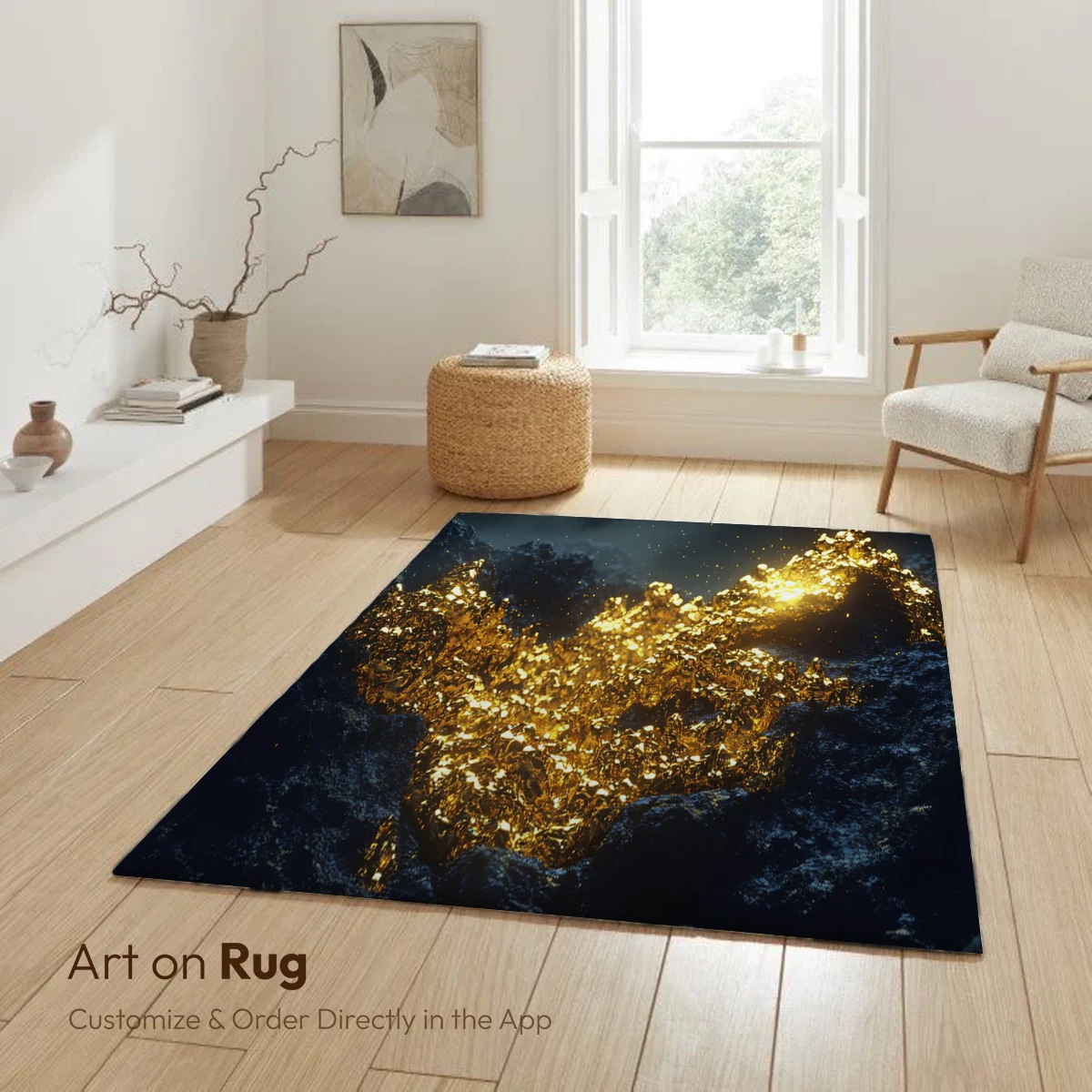 Golden Lava Flow Under Midnight Skies - Image 6