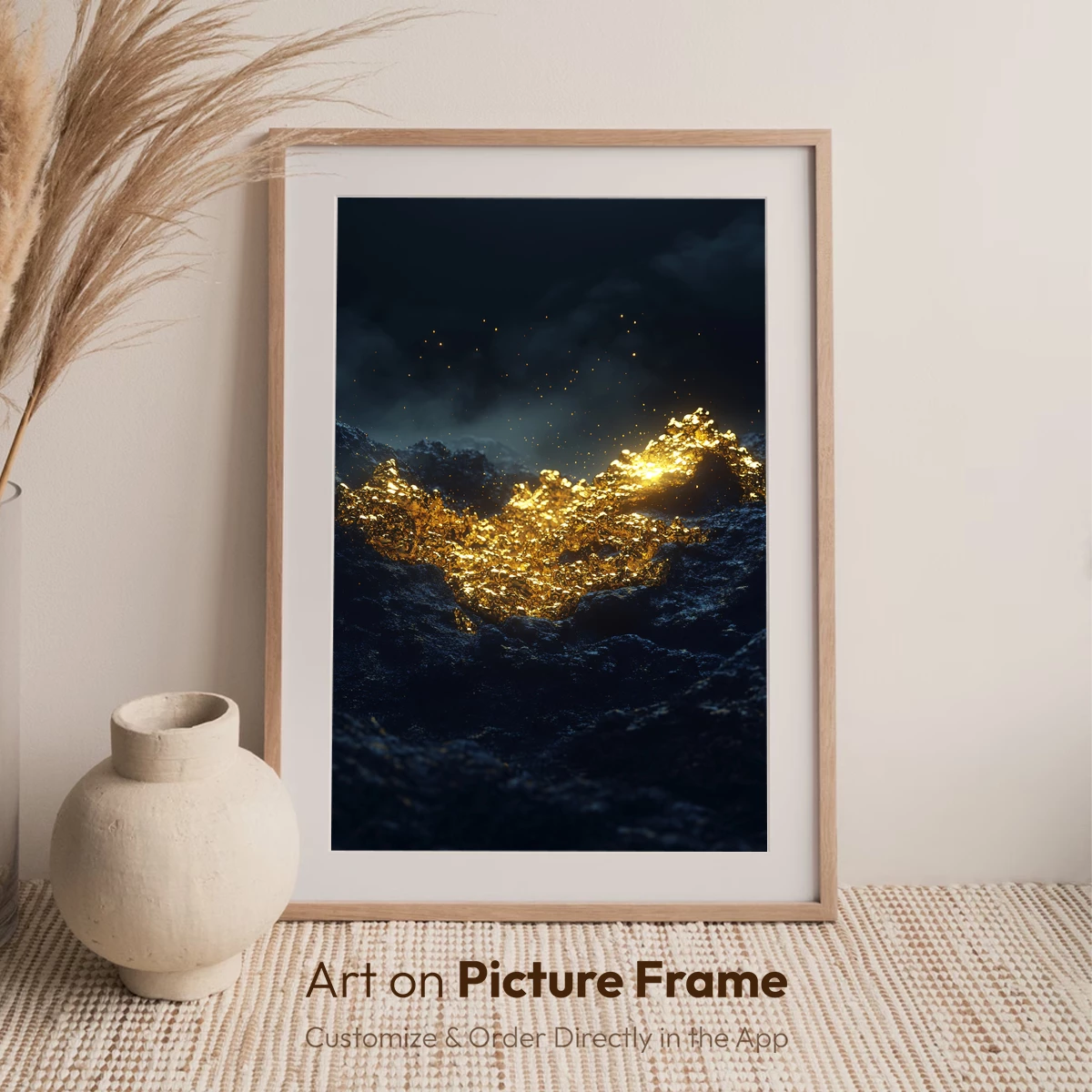 Golden Lava Flow Under Midnight Skies - Image 7