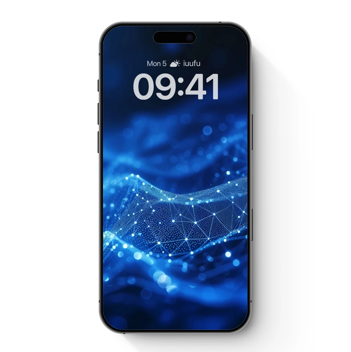 Blue Digital Wave: Futuristic Polygonal Artistry