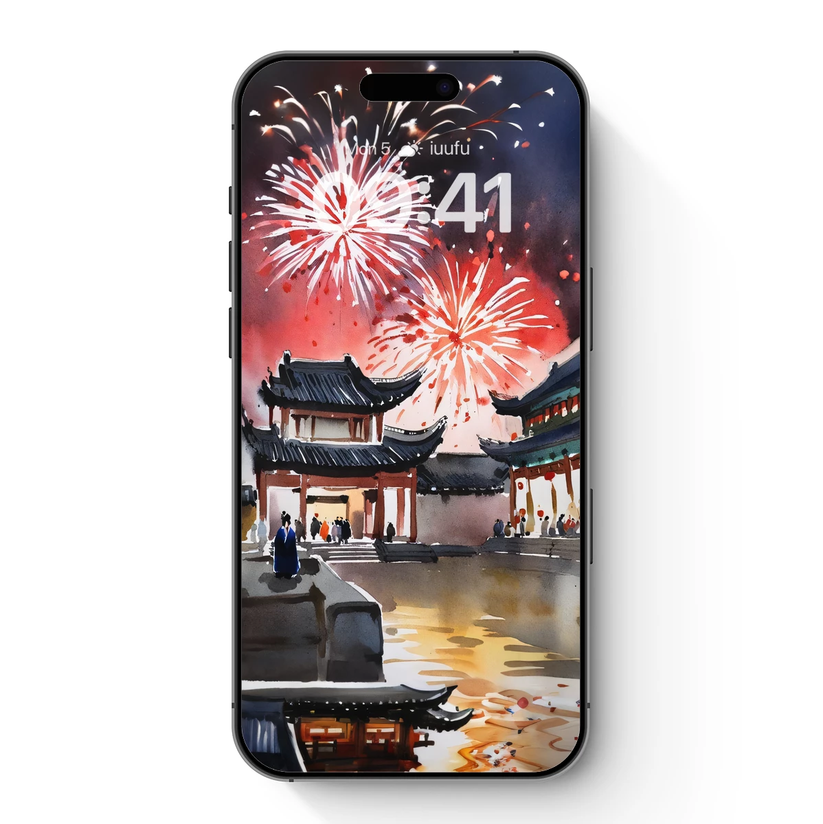 Ancient Festivity: Fireworks Over Traditional Gates