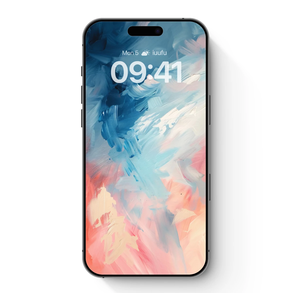 Abstract Brushstroke Symphony: Blue and Coral Fusion