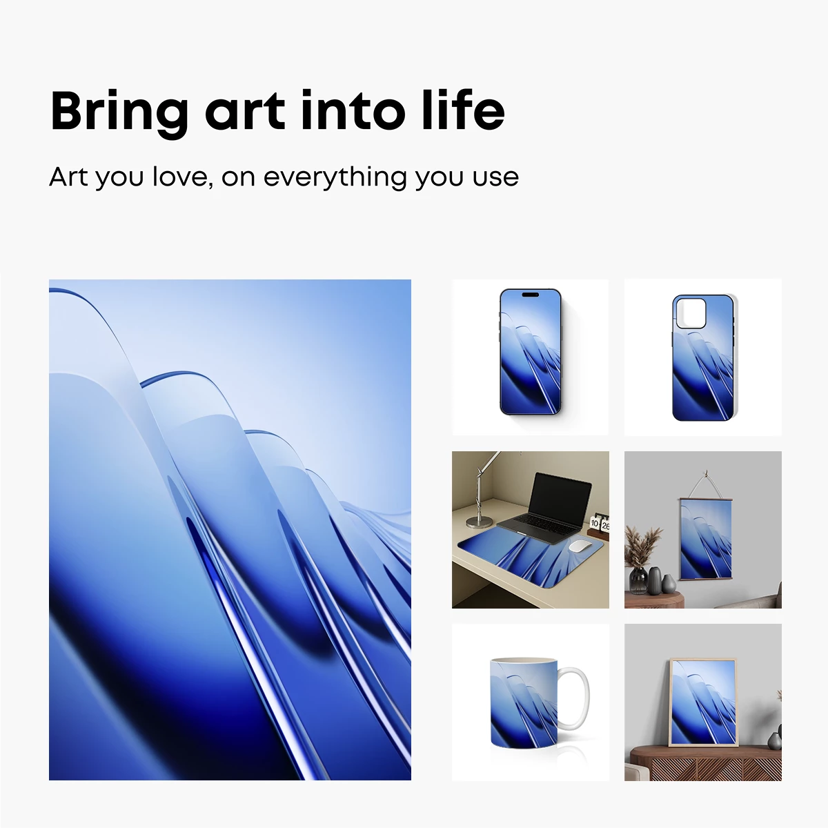 Blue Gradient Elegance: Abstract Flow Lines - Image 2