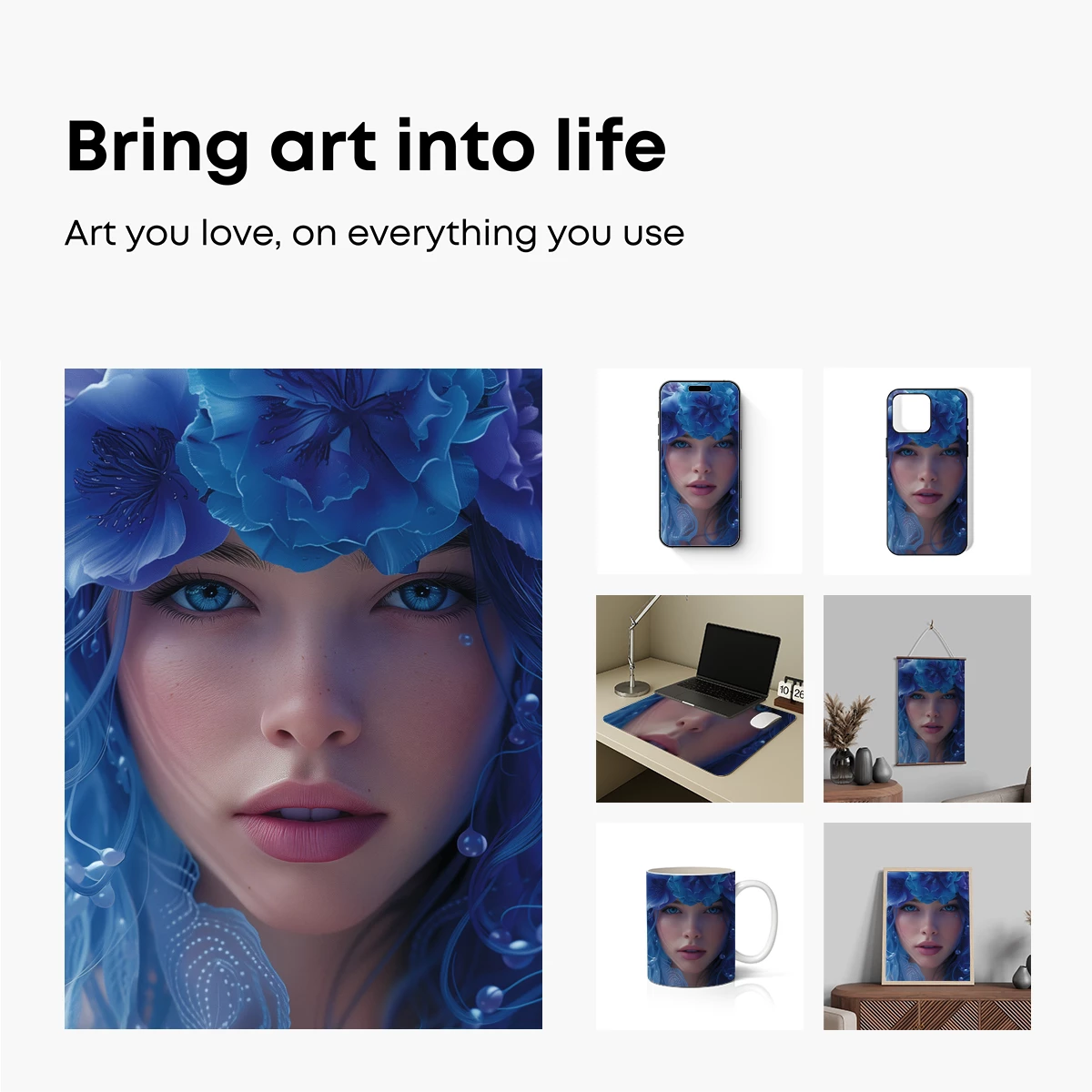 Blue Floral Enchantment: Ethereal Beauty in Bloom - Image 2