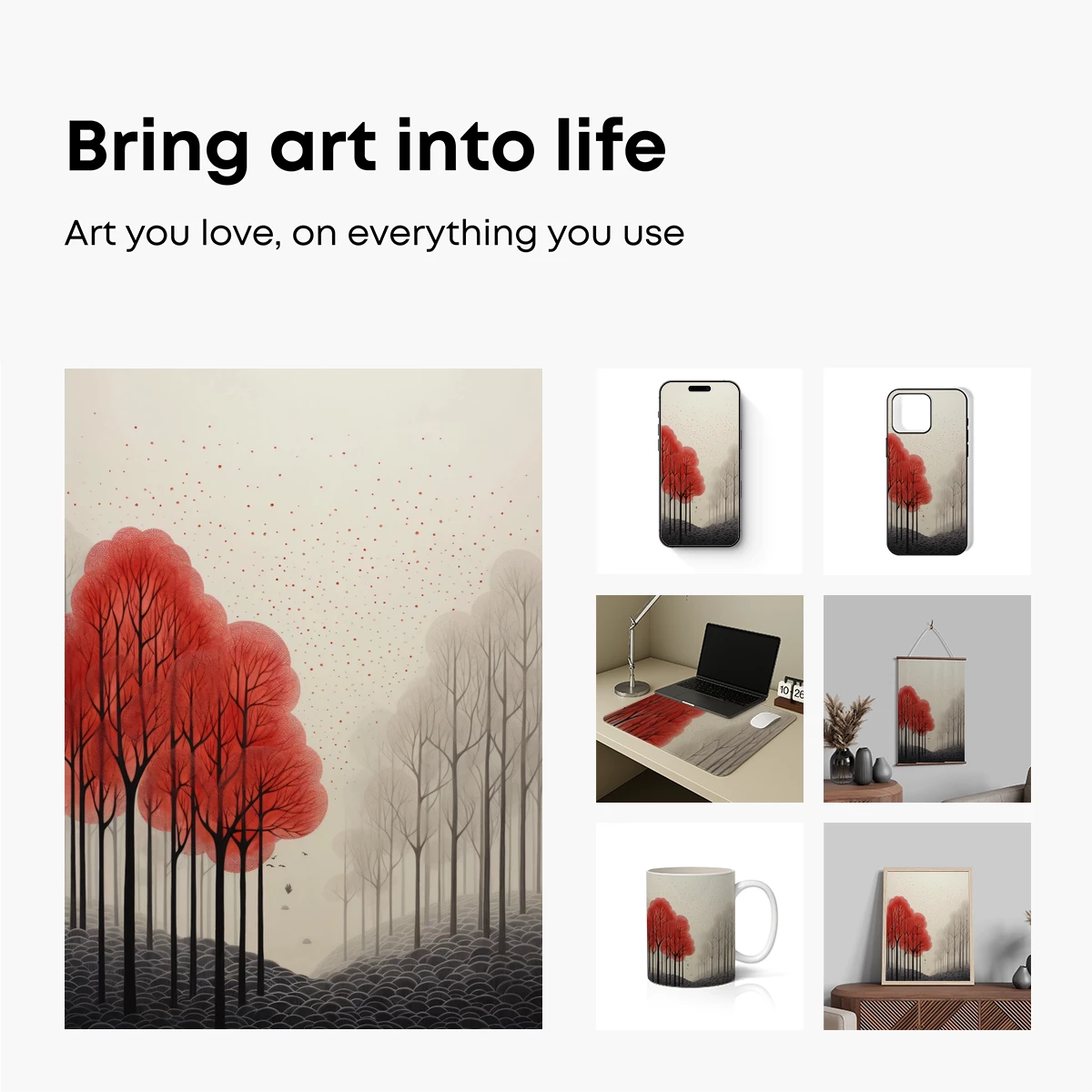 Crimson Canopy: A Surreal Forest Odyssey - Image 2