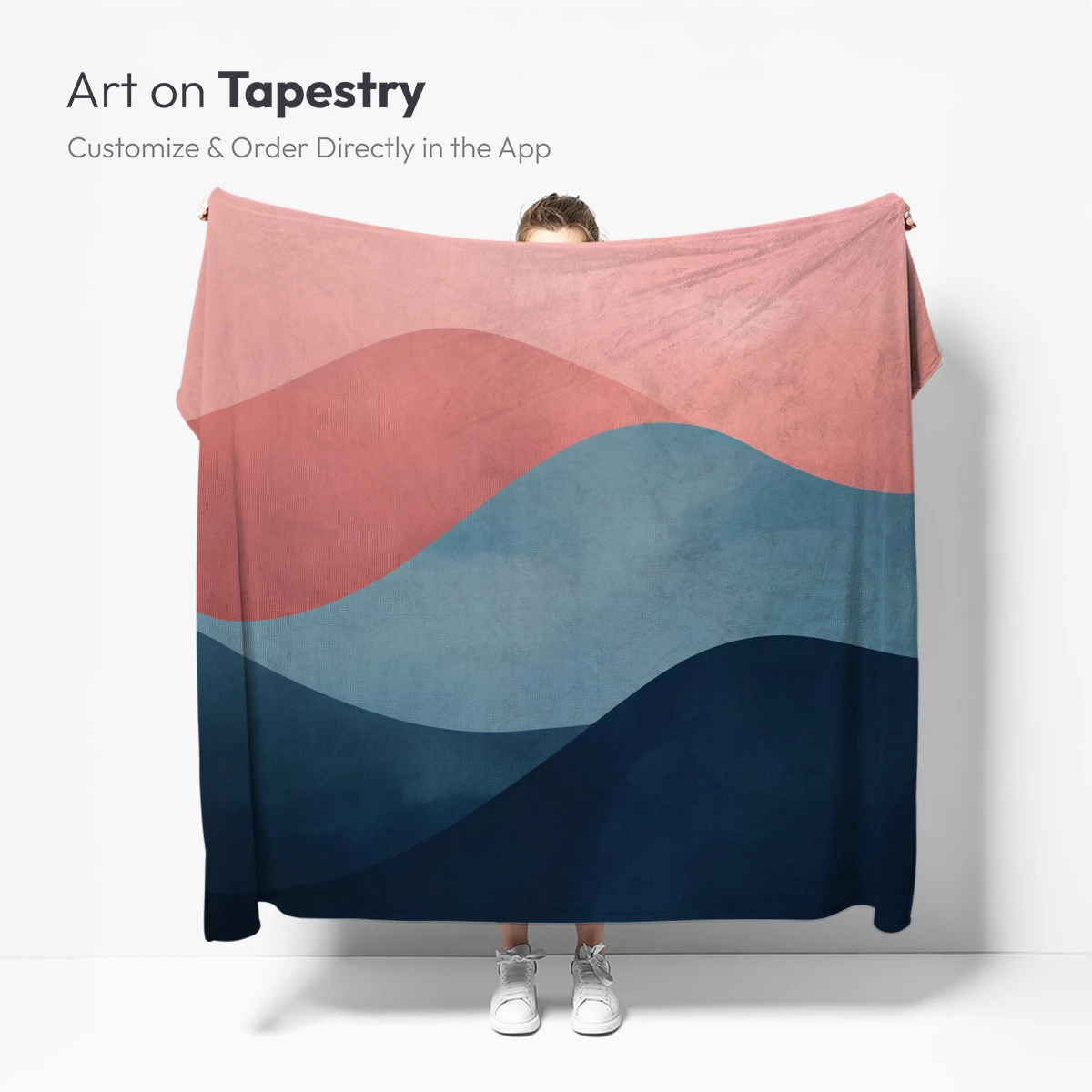 Abstract Horizon Layers: Pink and Blue Serenity - Image 4