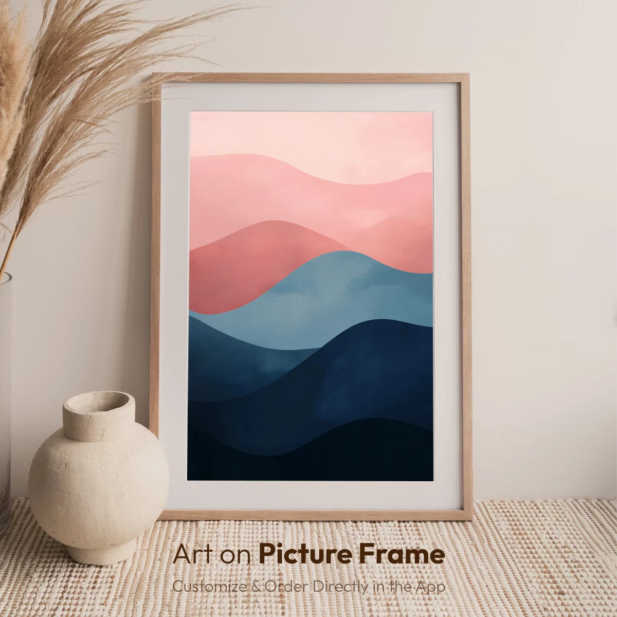 Abstract Horizon Layers: Pink and Blue Serenity - Image 6