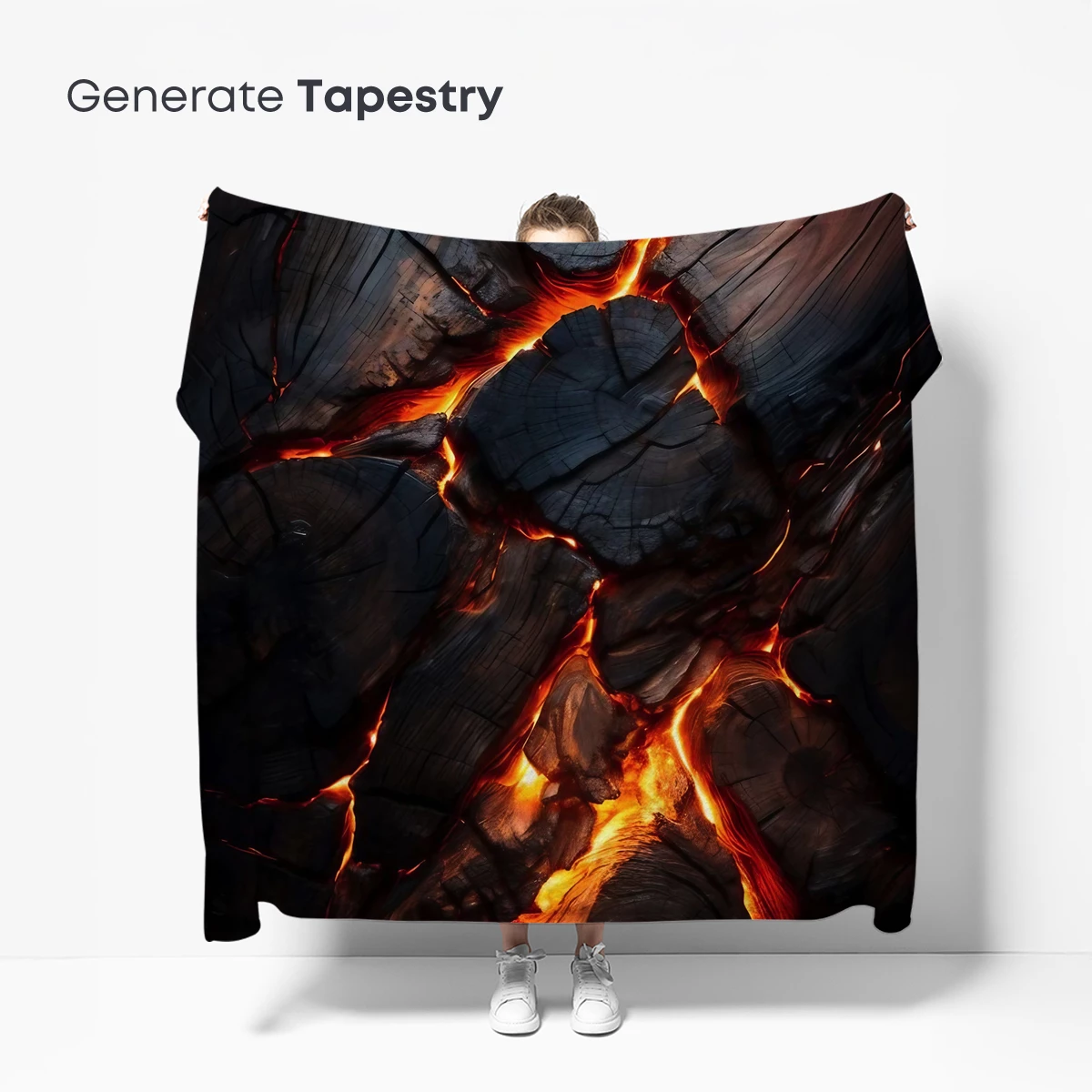 Ember Veins: Fiery Wood Abstract - Image 5