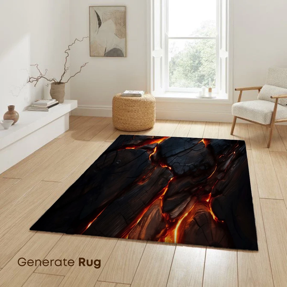 Ember Veins: Fiery Wood Abstract - Image 6