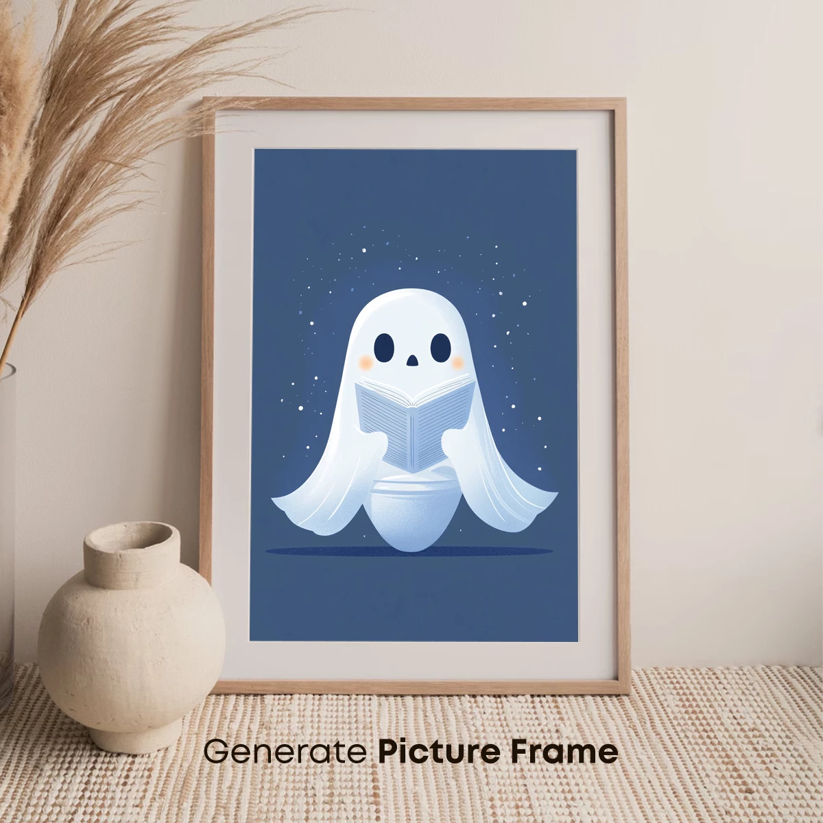 Ghostly Reader: Whimsical Night Study - Image 7
