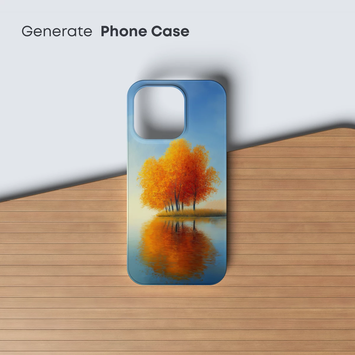 Autumn Reflections: Golden Trees Mirrored in Serene Waters - Image 3