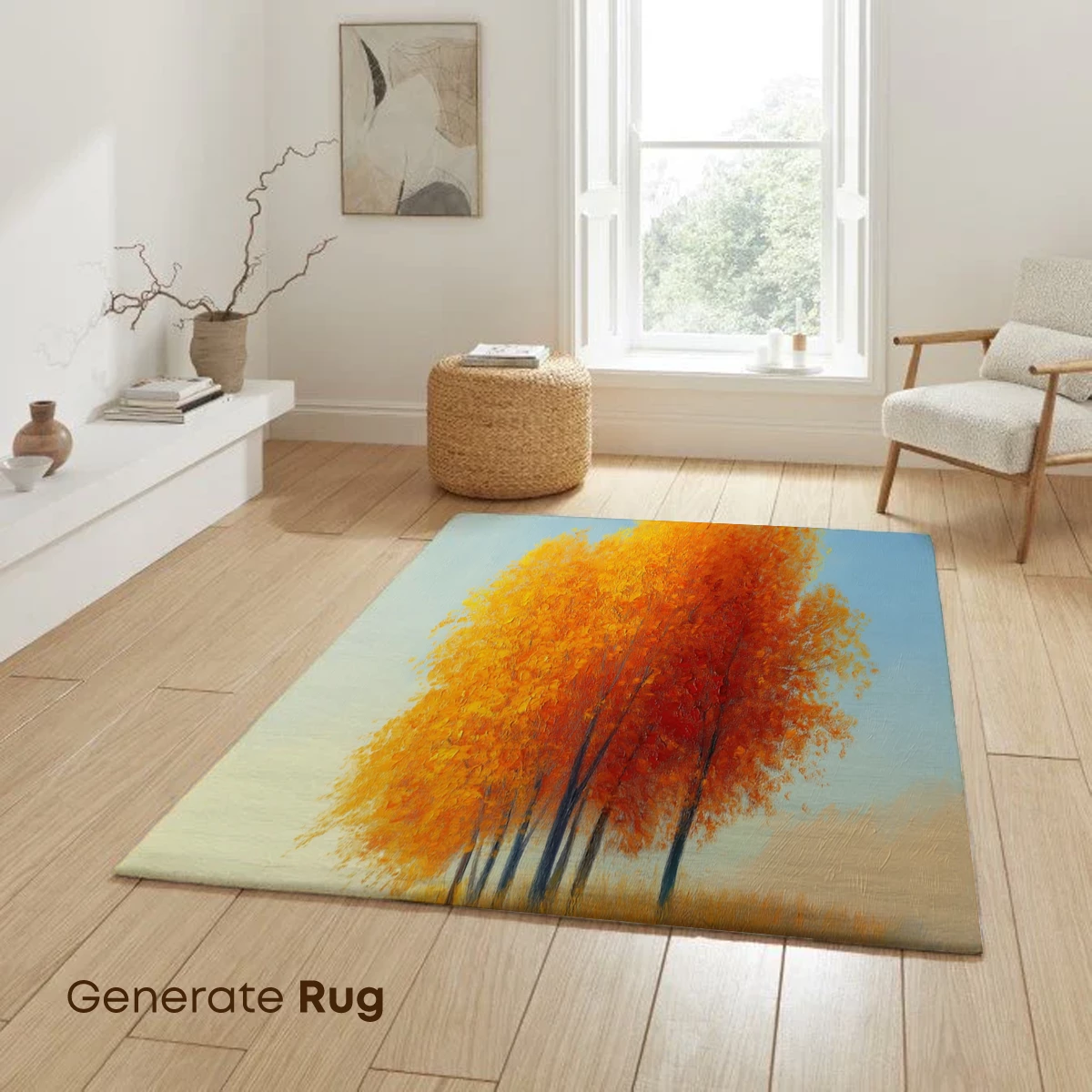 Autumn Reflections: Golden Trees Mirrored in Serene Waters - Image 6