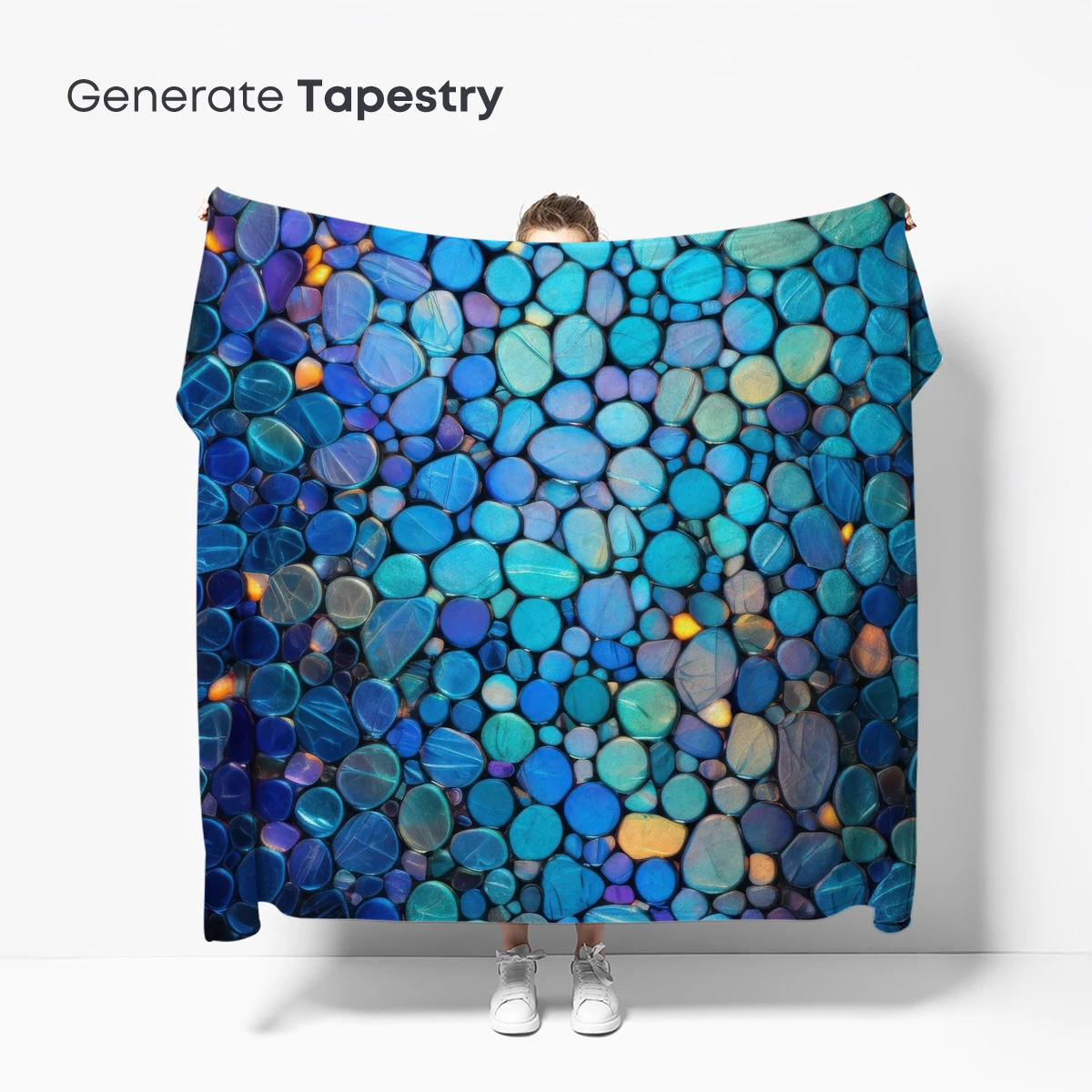 Blue Pebble Symphony: A Mosaic of Oceanic Dreams - Image 5