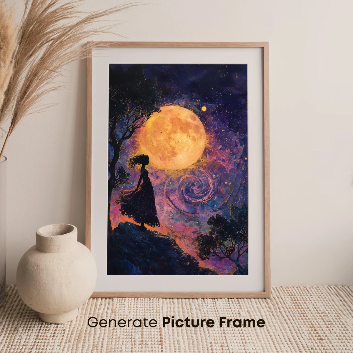 Moonlit Solitude: A Surreal Night's Embrace - Image 7