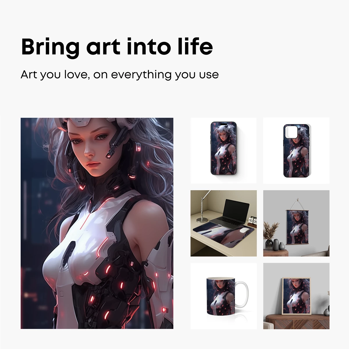 Cybernetic Muse: Futuristic Elegance in Steel and Light - Image 2