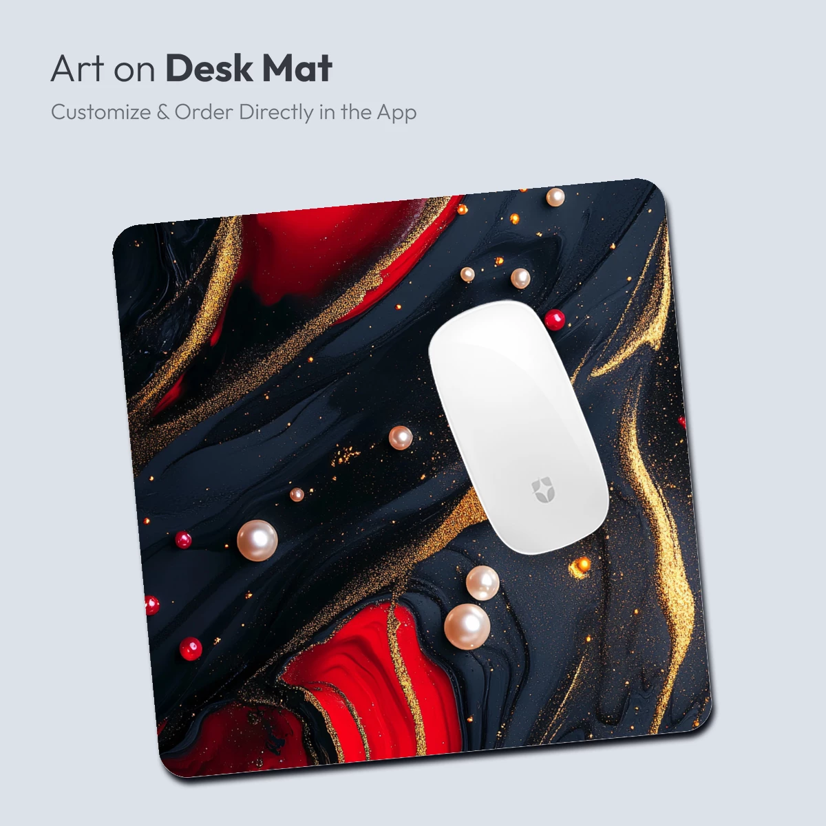 Elegant Abyss: Red, Gold, and Pearl Fusion - Image 4