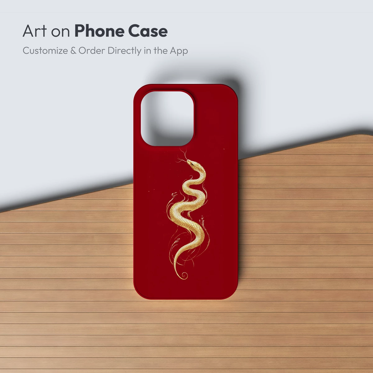 Golden Serpent in Crimson: Elegance Uncoiled - Image 3