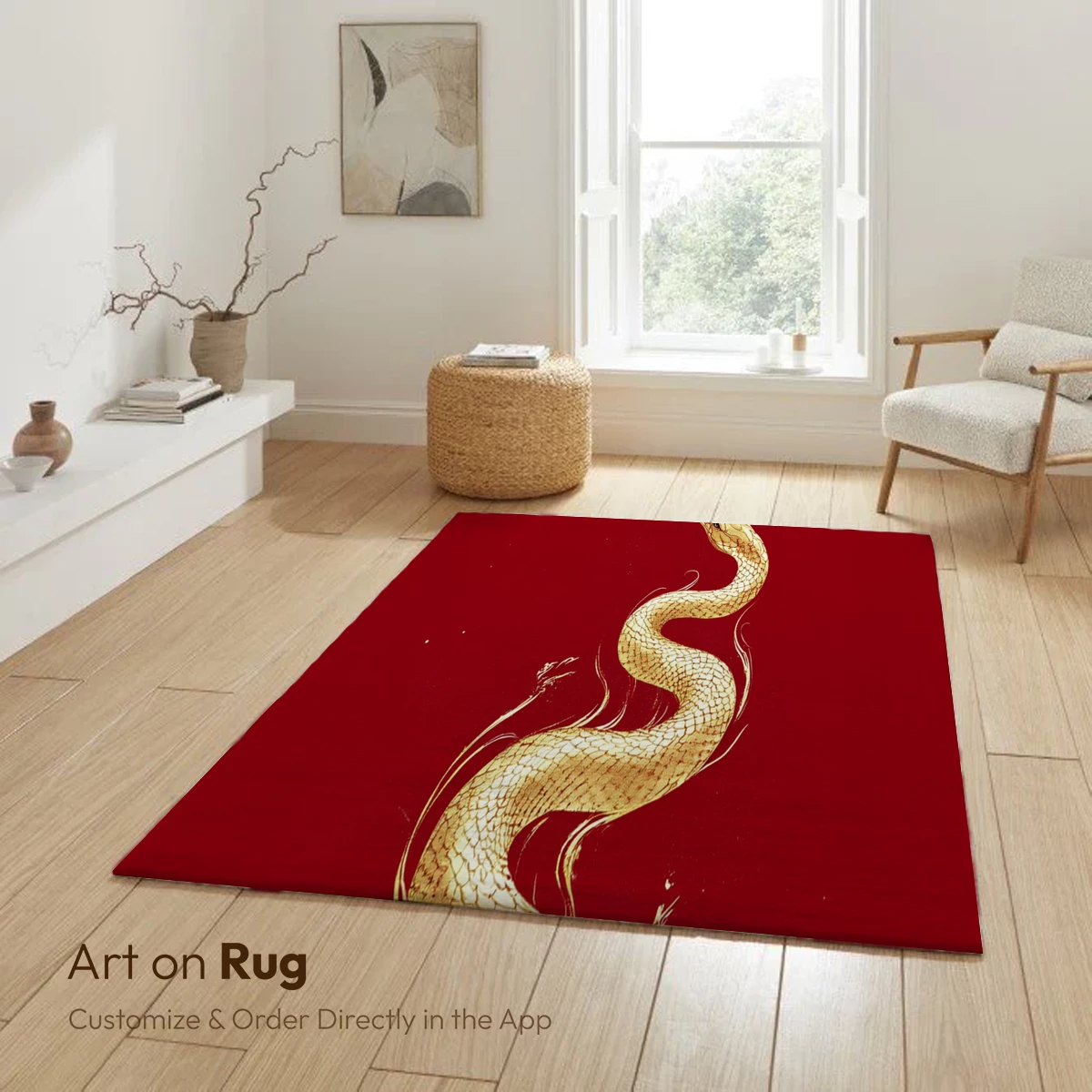 Golden Serpent in Crimson: Elegance Uncoiled - Image 6