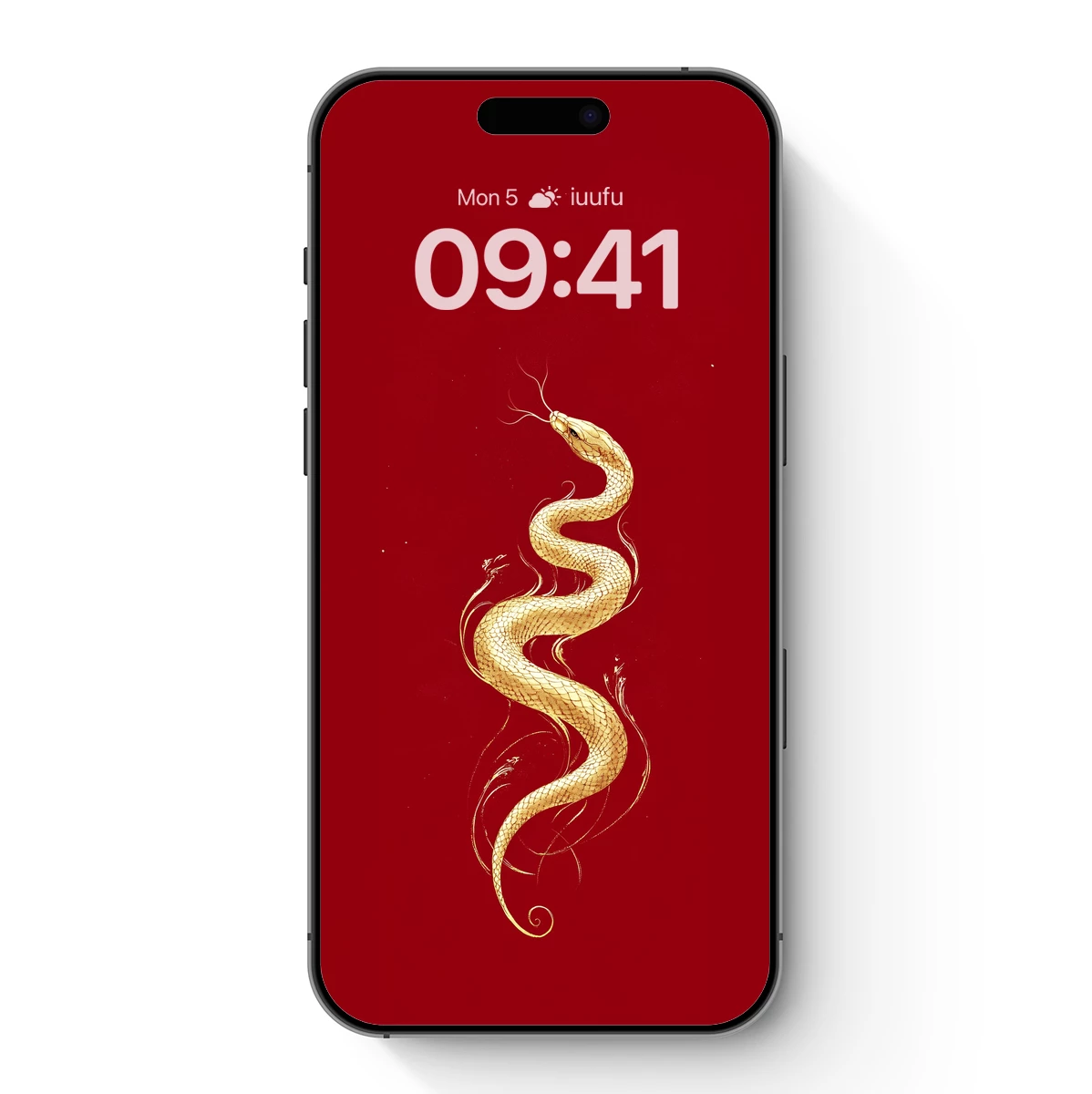 Golden Serpent in Crimson: Elegance Uncoiled