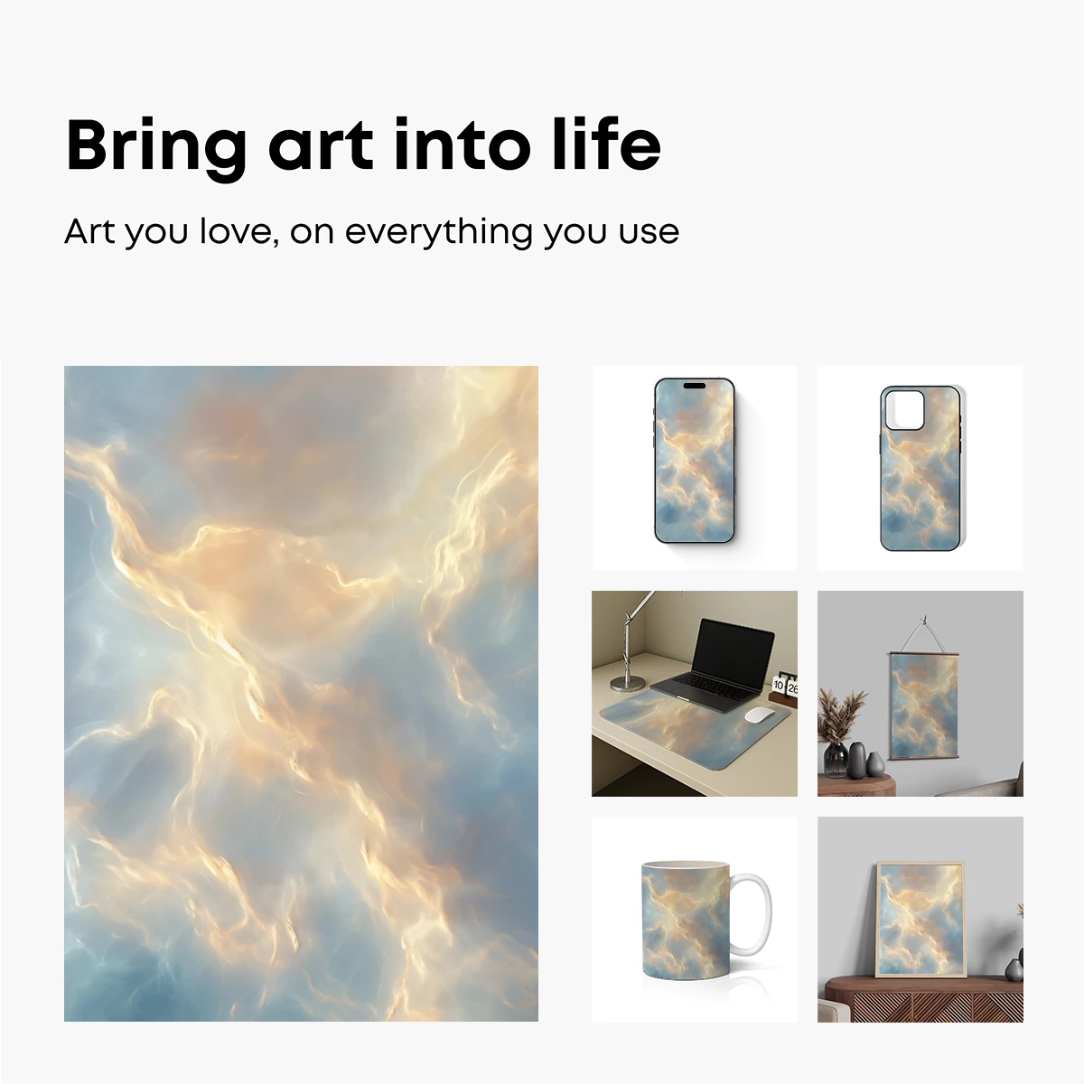 Ethereal Clouds: Golden Whispers in the Sky - Image 2