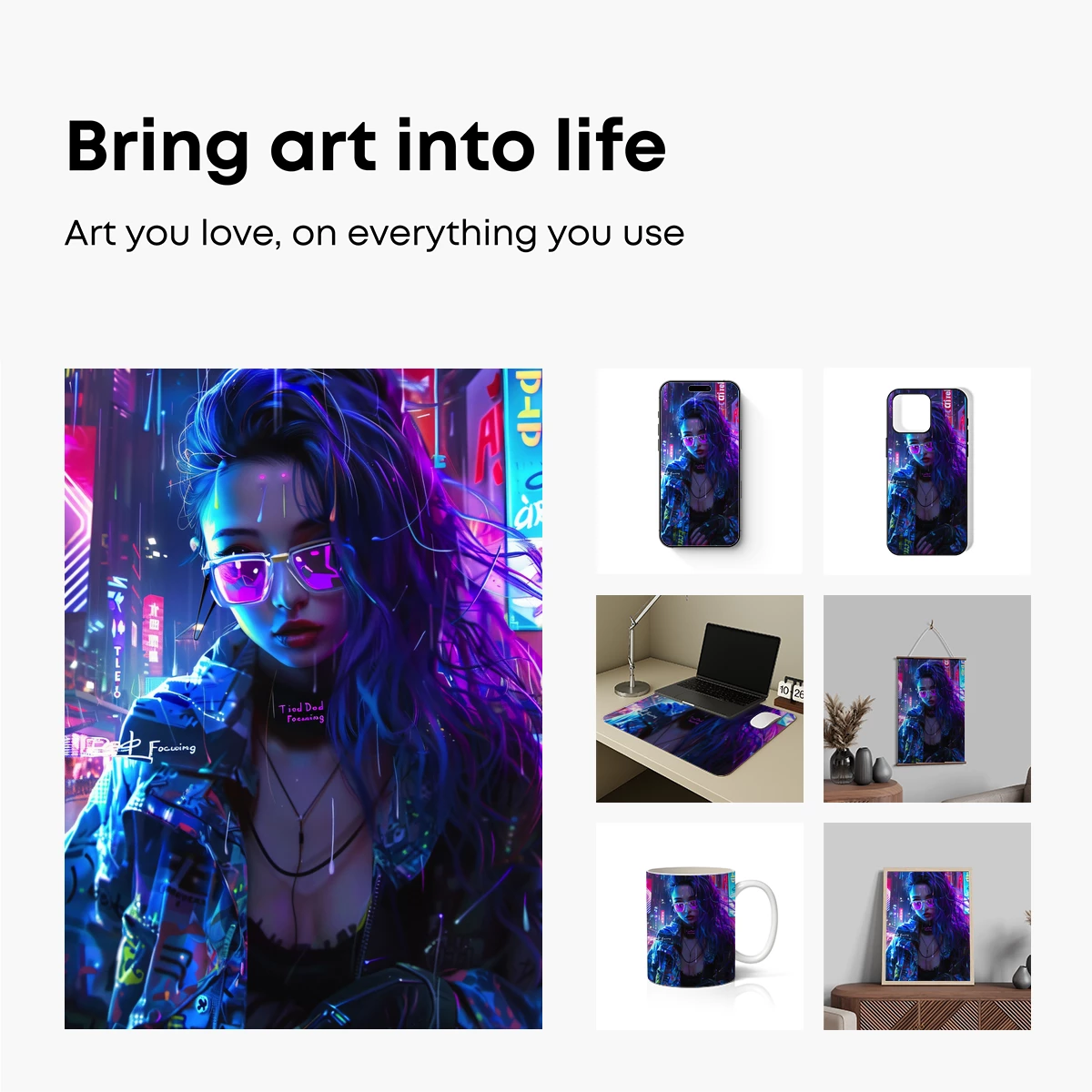 Neon Cyberpunk Muse: Futuristic Urban Fantasy - Image 2