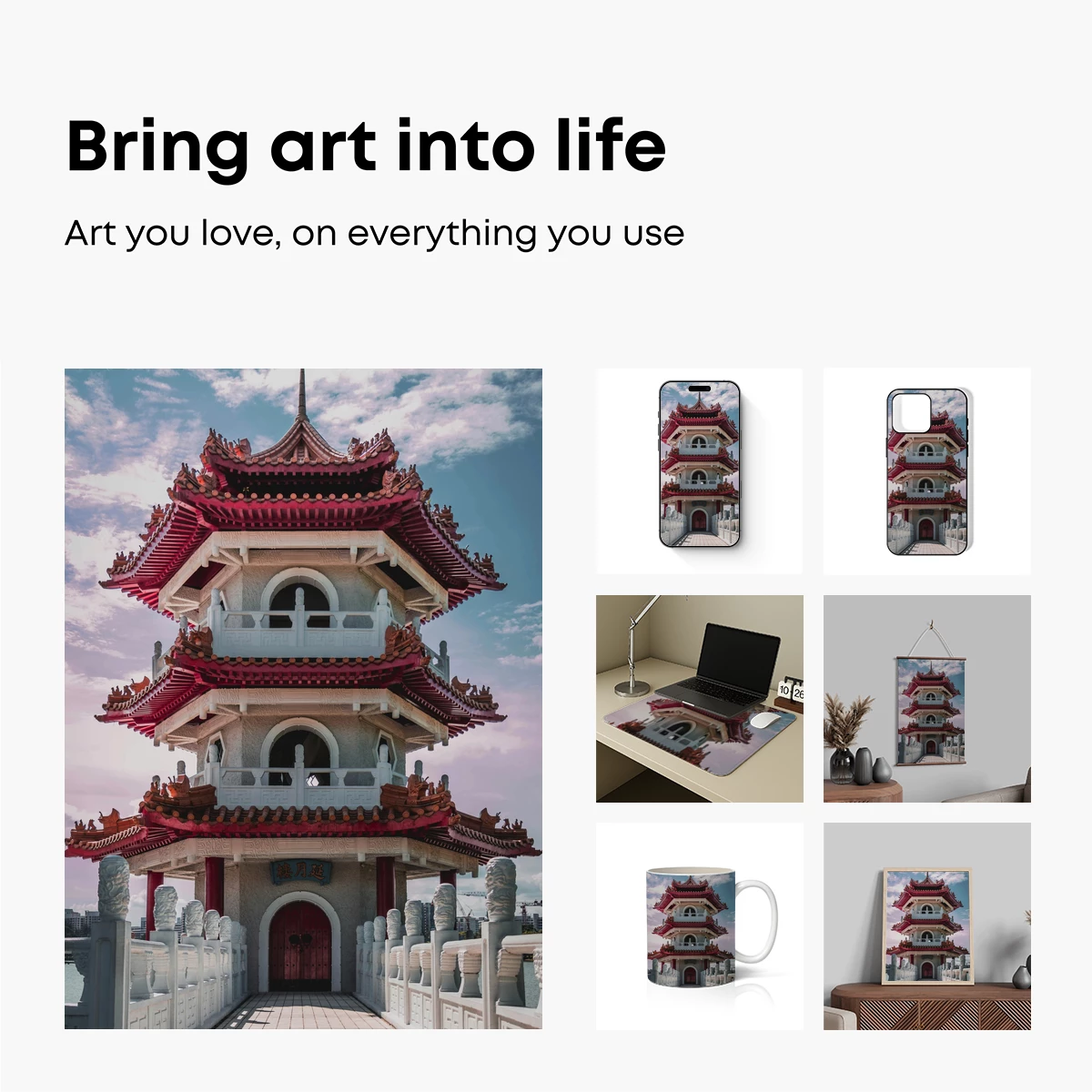 Elegant Pagoda Under Azure Skies - Image 2