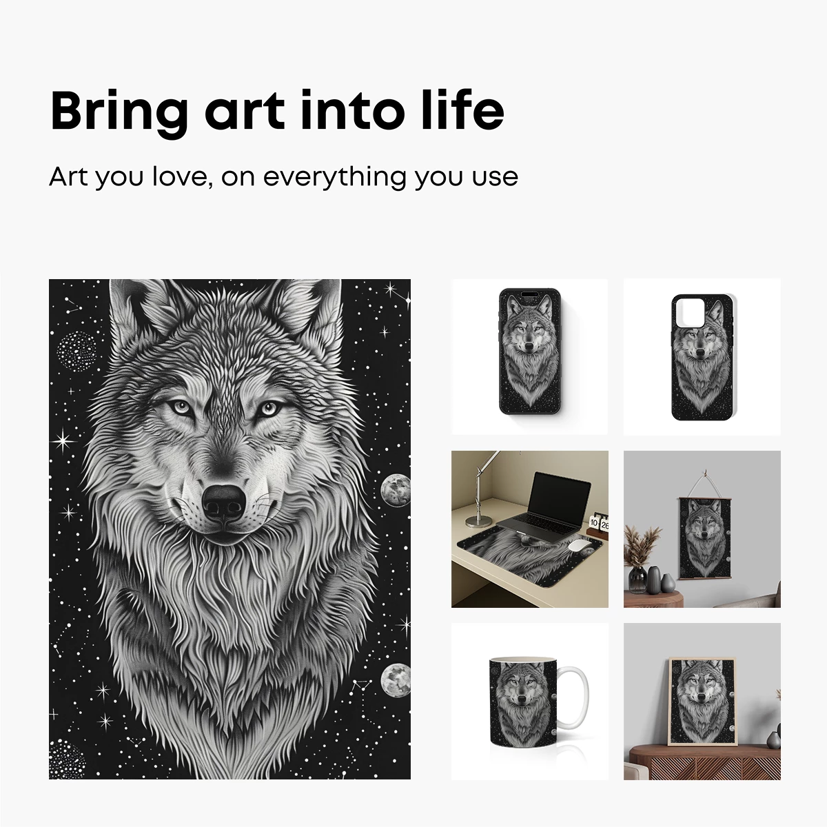 Ethereal Wolf in Starlit Night - Image 2
