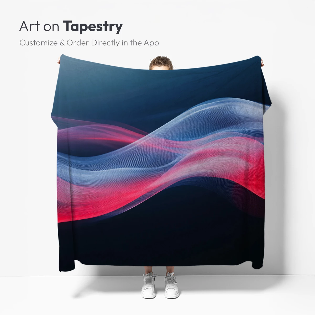 Ethereal Wave Symphony: Red and Blue Abstract Flow - Image 5