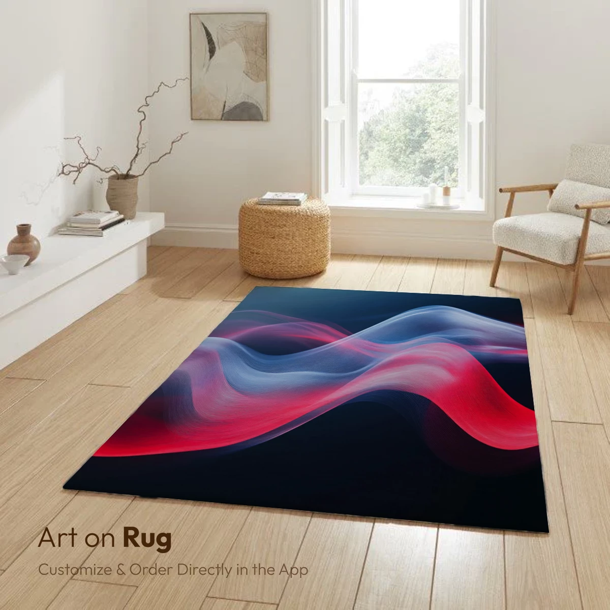 Ethereal Wave Symphony: Red and Blue Abstract Flow - Image 6