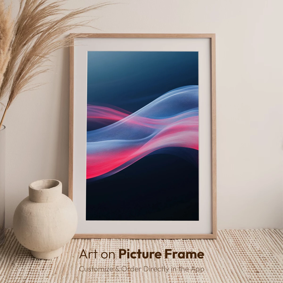 Ethereal Wave Symphony: Red and Blue Abstract Flow - Image 7