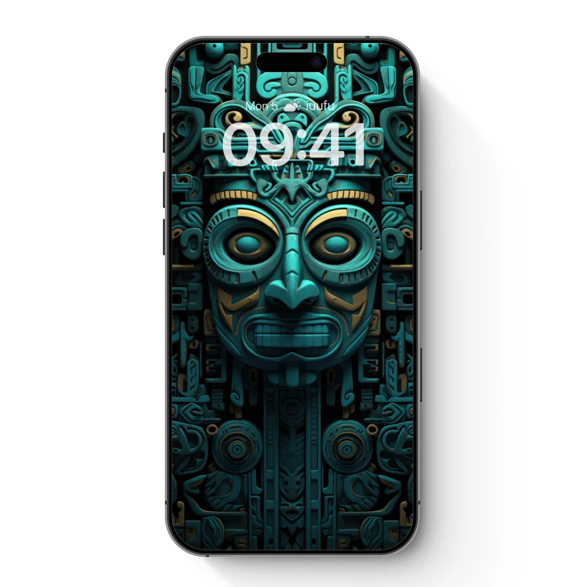 Aztec Mask Odyssey: Teal Turquoise Mystique