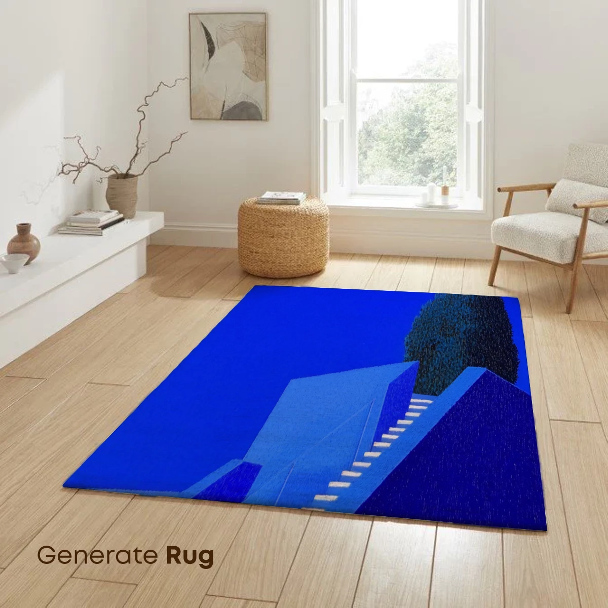Blue Staircase Elegy: Minimalist Twilight - Image 6