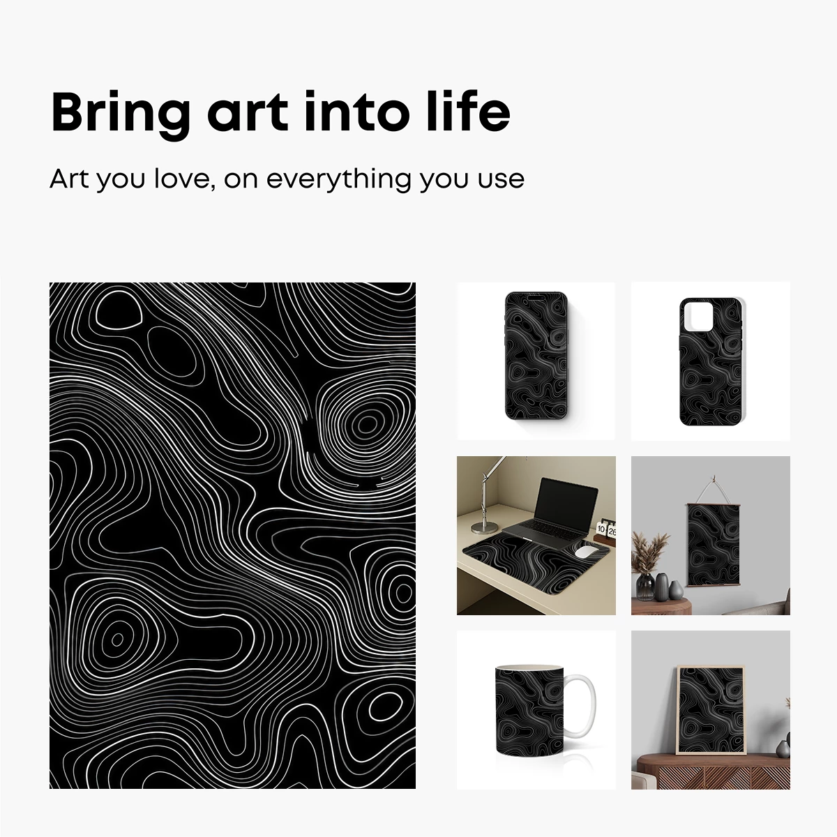 Contour Whispers: Abstract Topography Art - Image 2