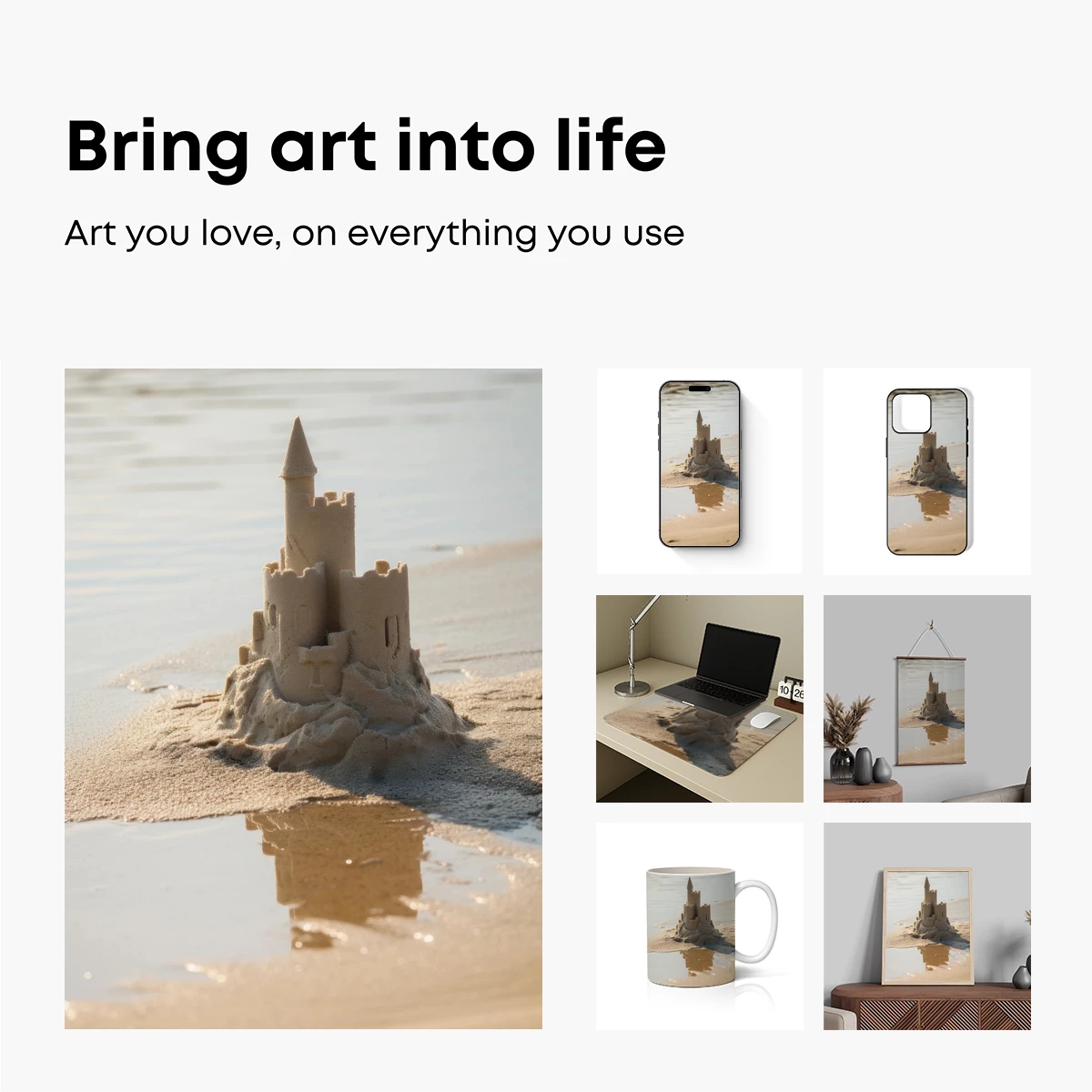 Sandcastle Reflections: Beachside Artistry - Image 2