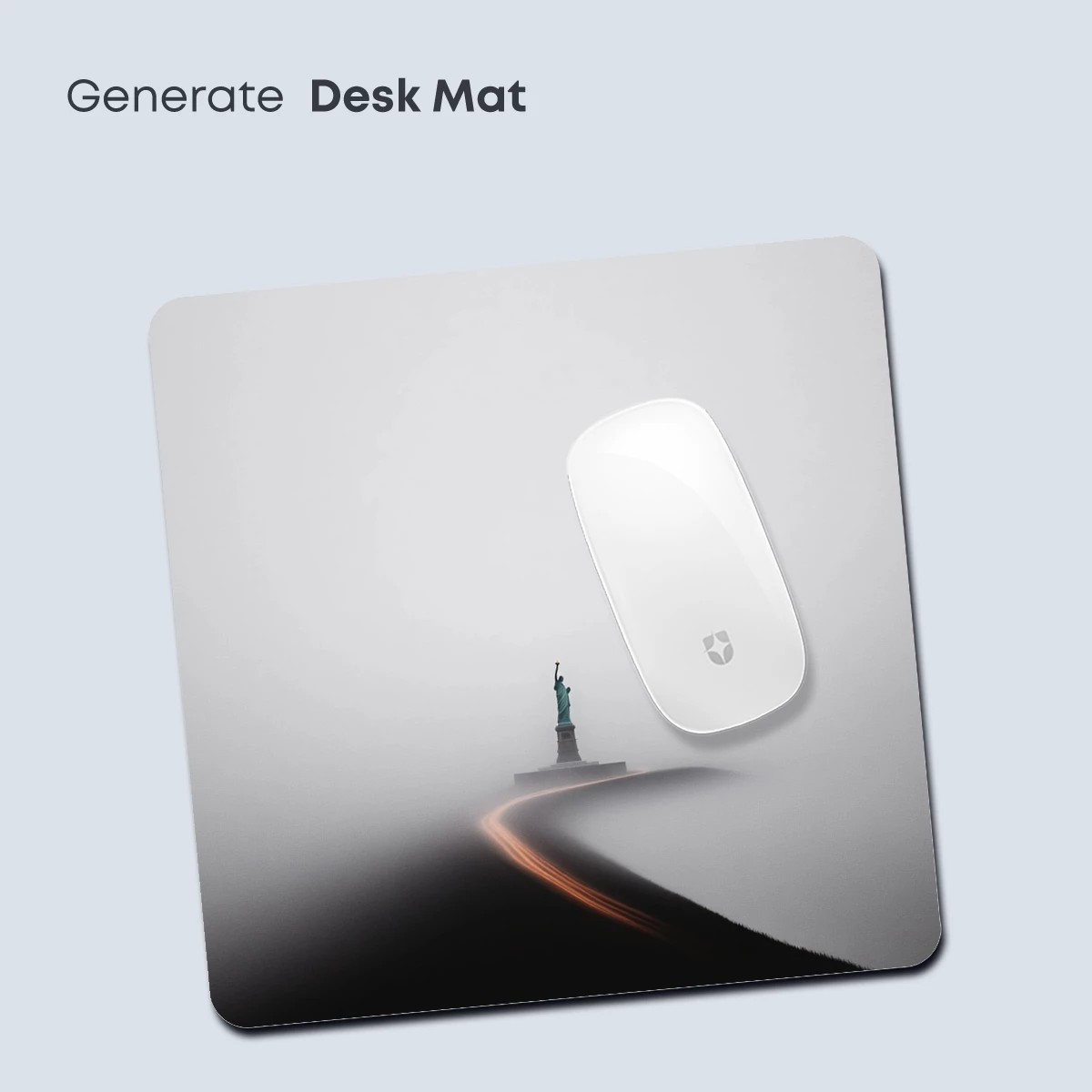 Foggy Path to Liberty: Ethereal Statue Silhouette - Image 4