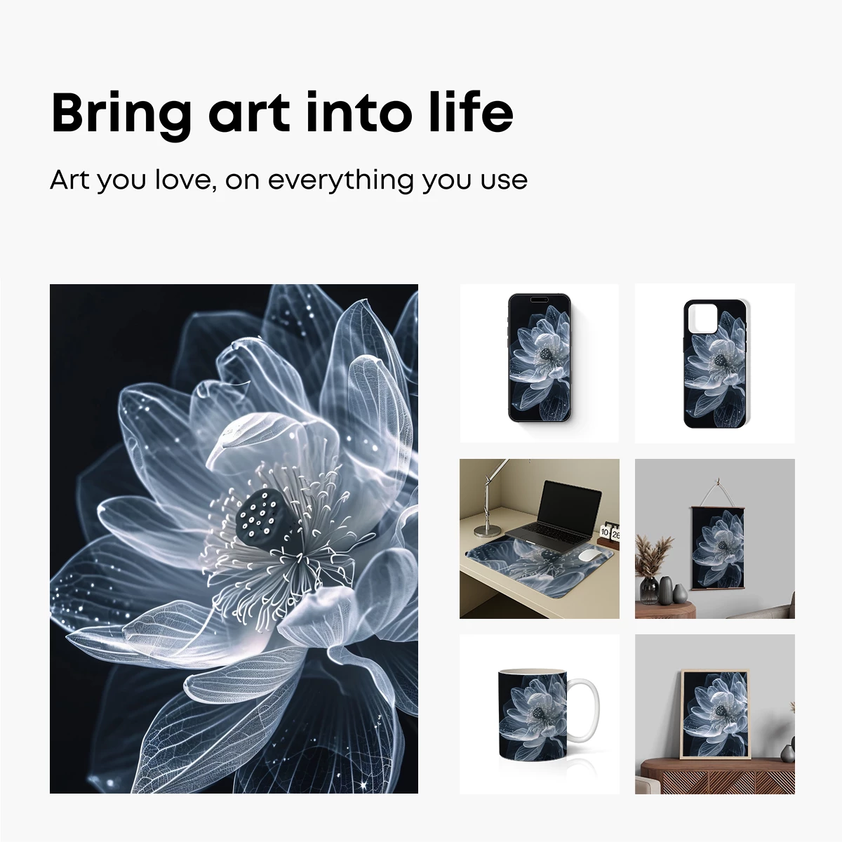 Ethereal Lotus Bloom: X-Ray Vision Artistry - Image 2