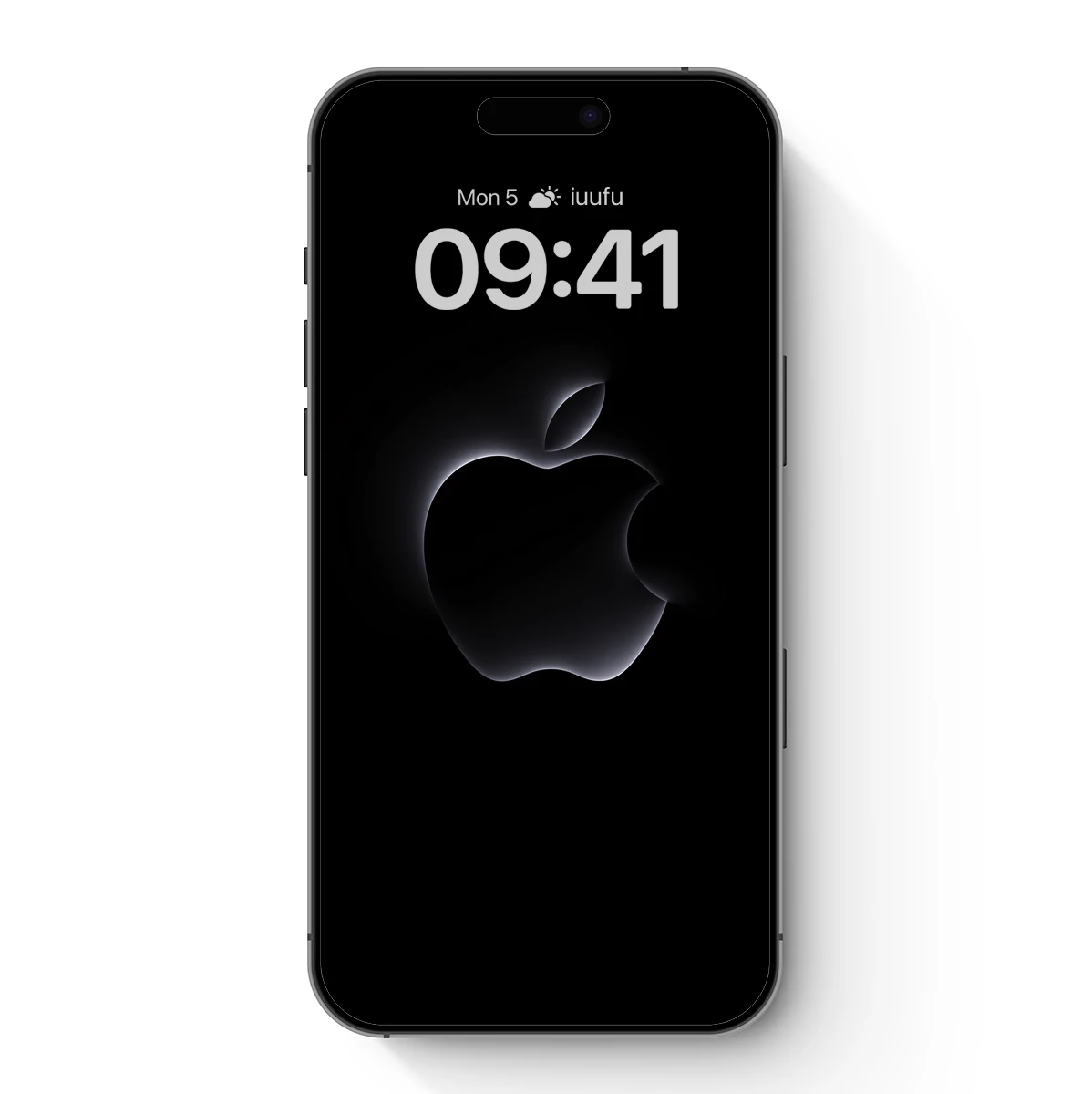 Ethereal Apple Silhouette: Neon Glow in Darkness