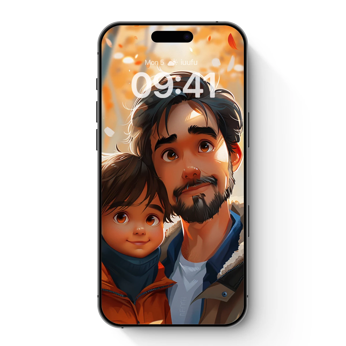 Autumn Embrace: Father and Son in Warm Hues