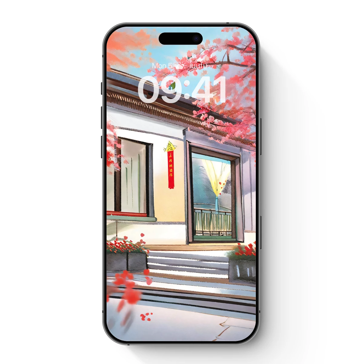 Cherry Blossom Serenity: Traditional House in Spring Bloom