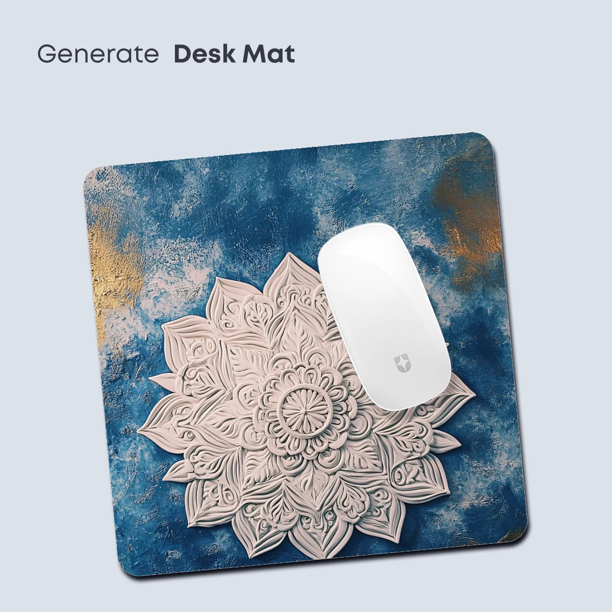 Ethereal Mandala on Azure Canvas - Image 4