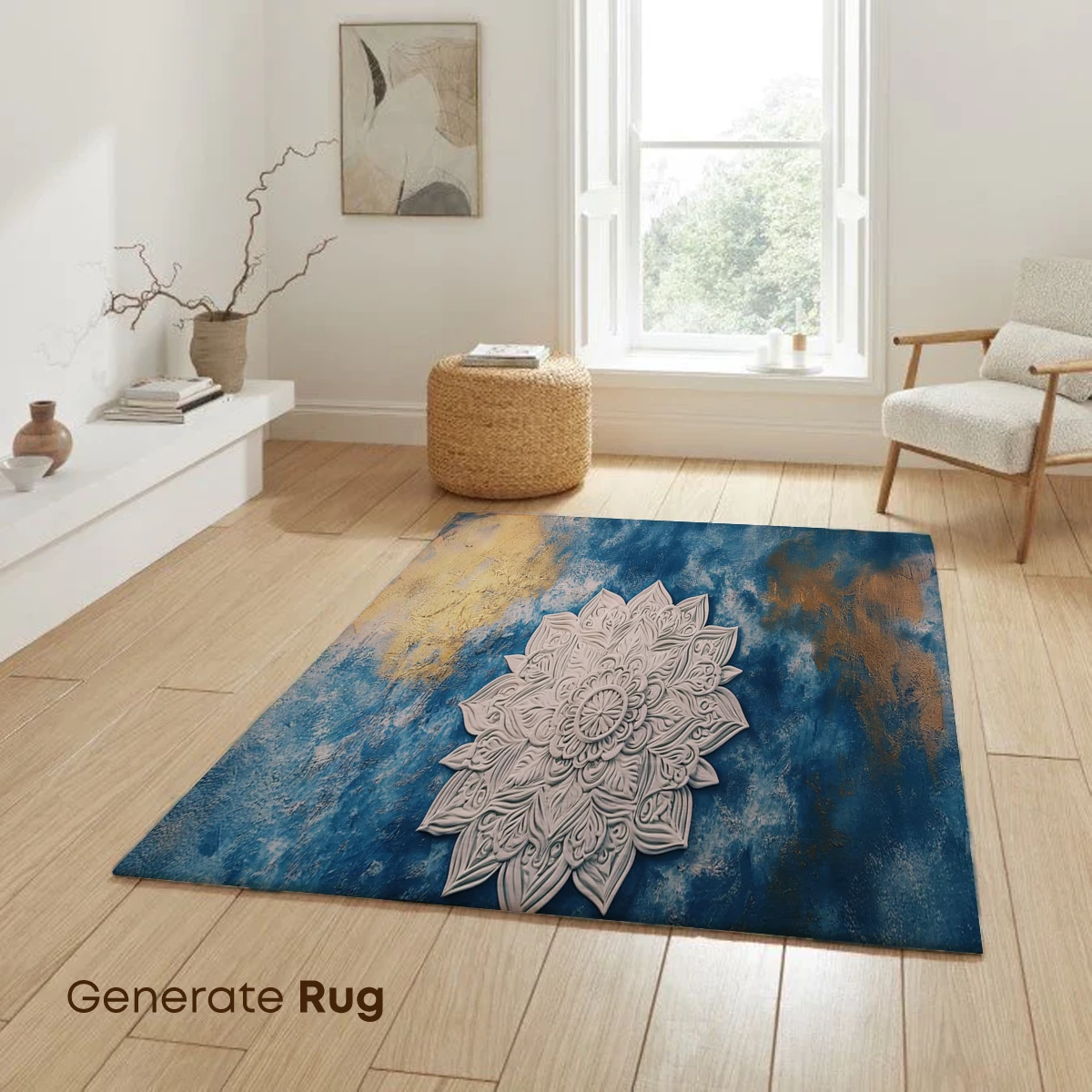 Ethereal Mandala on Azure Canvas - Image 6