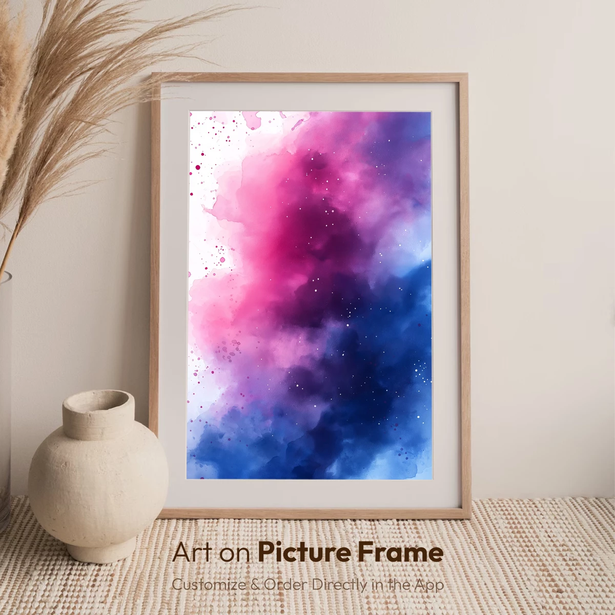 Cosmic Fusion: Pink and Blue Nebula Art - Image 7