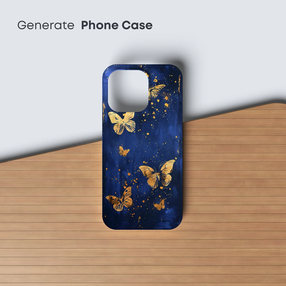 Golden Butterflies in Midnight Blue - Image 3