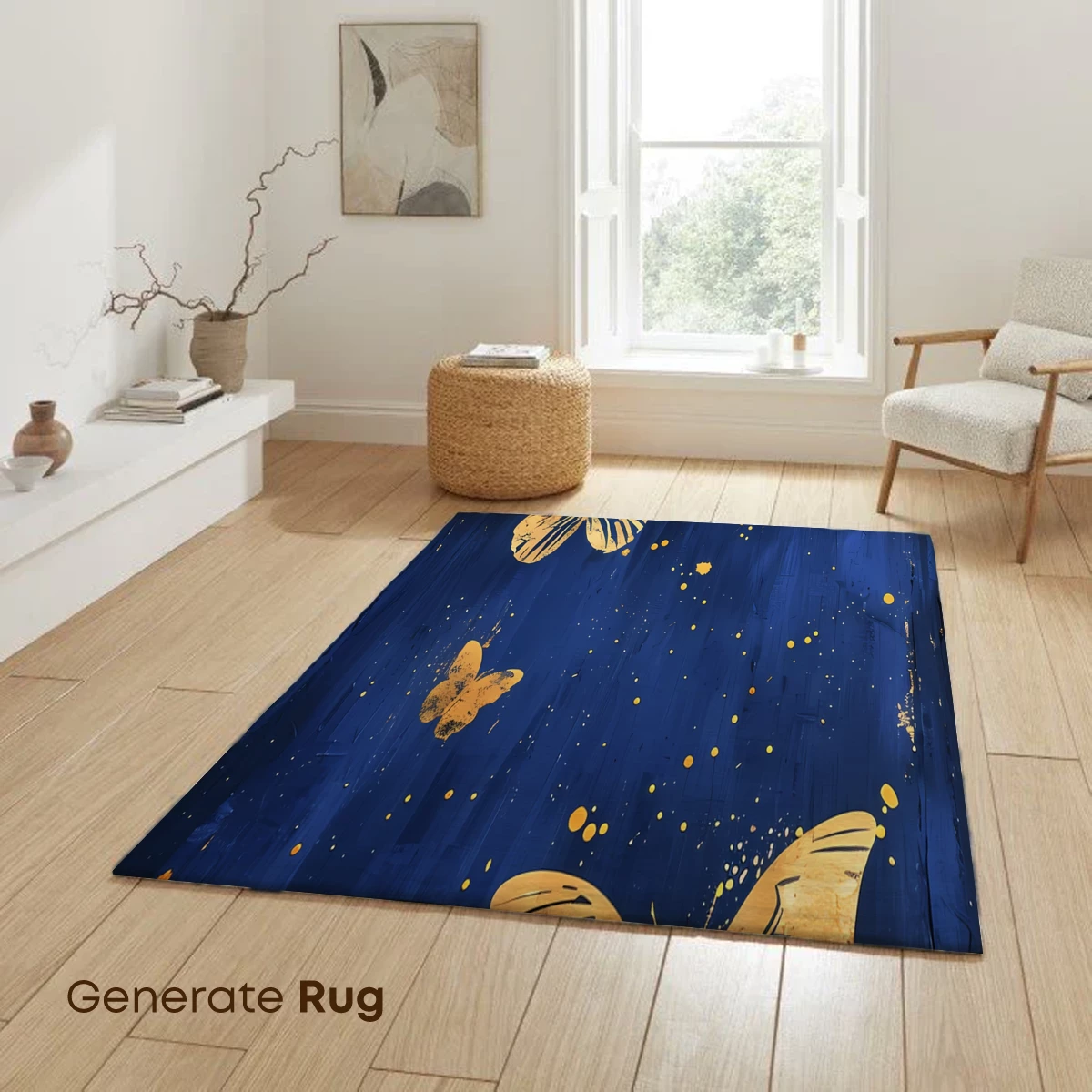 Golden Butterflies in Midnight Blue - Image 6