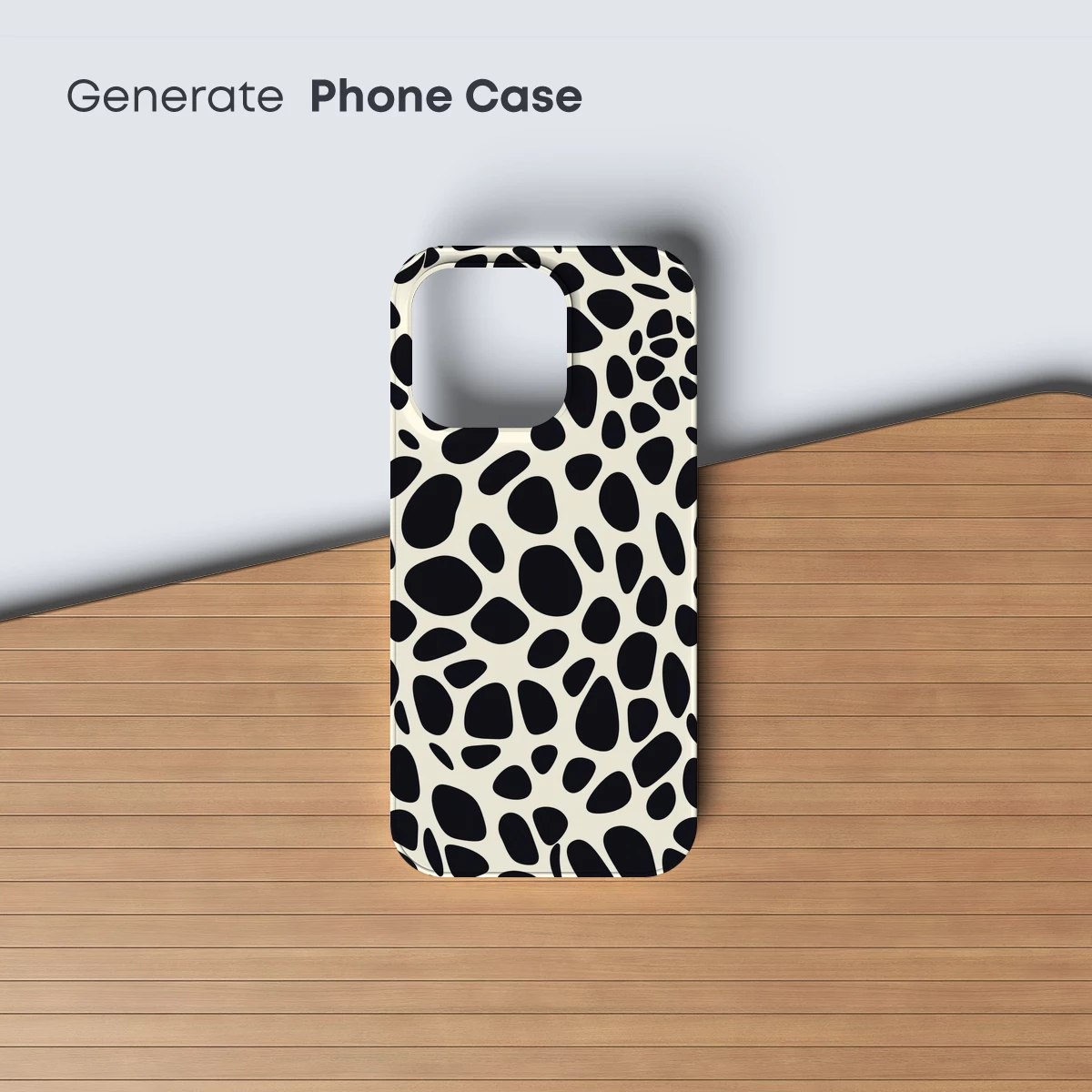 Abstract Pebble Symphony: Organic Black Shapes on Cream - Image 3