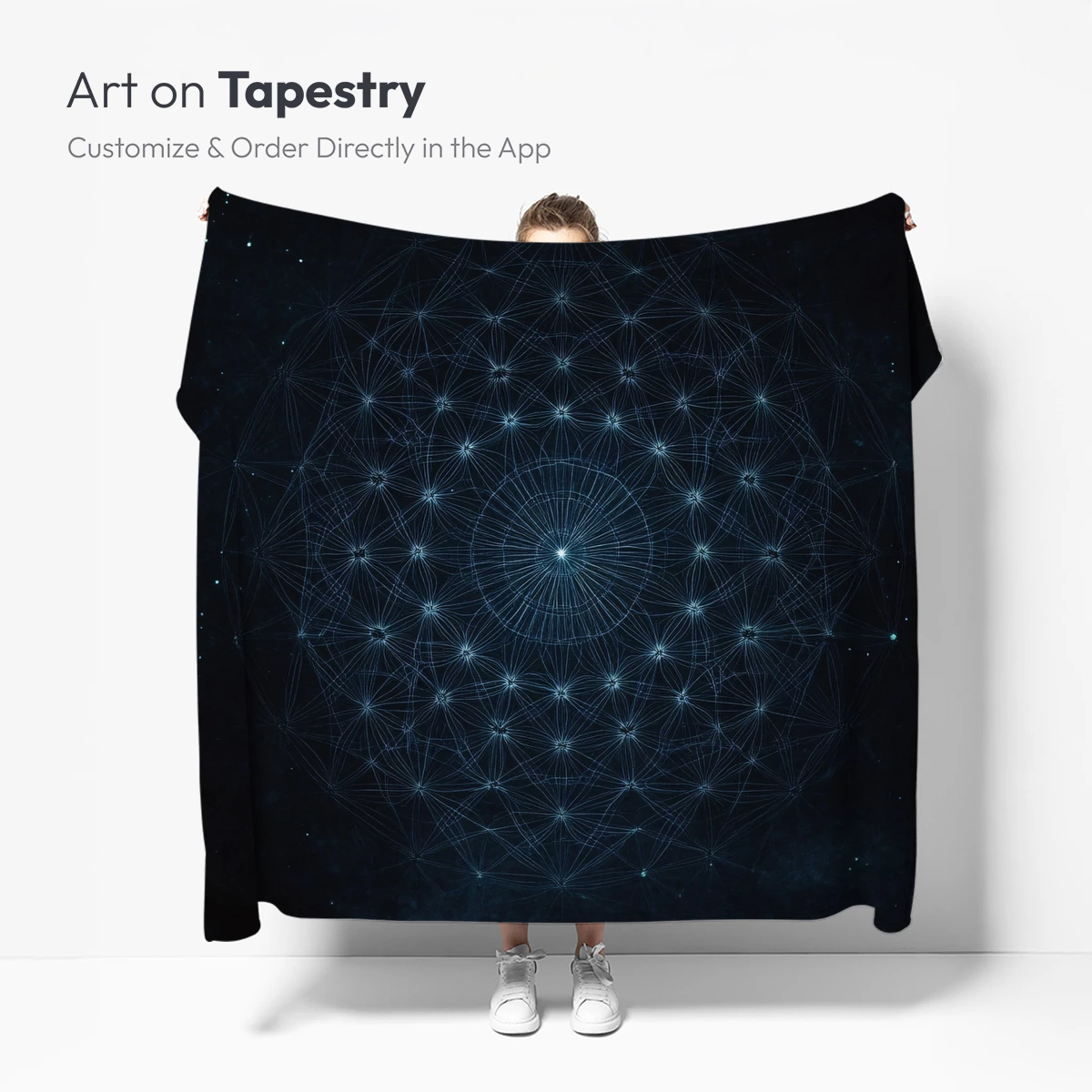 Cosmic Geometric Sphere: Blue Interstellar Network - Image 5