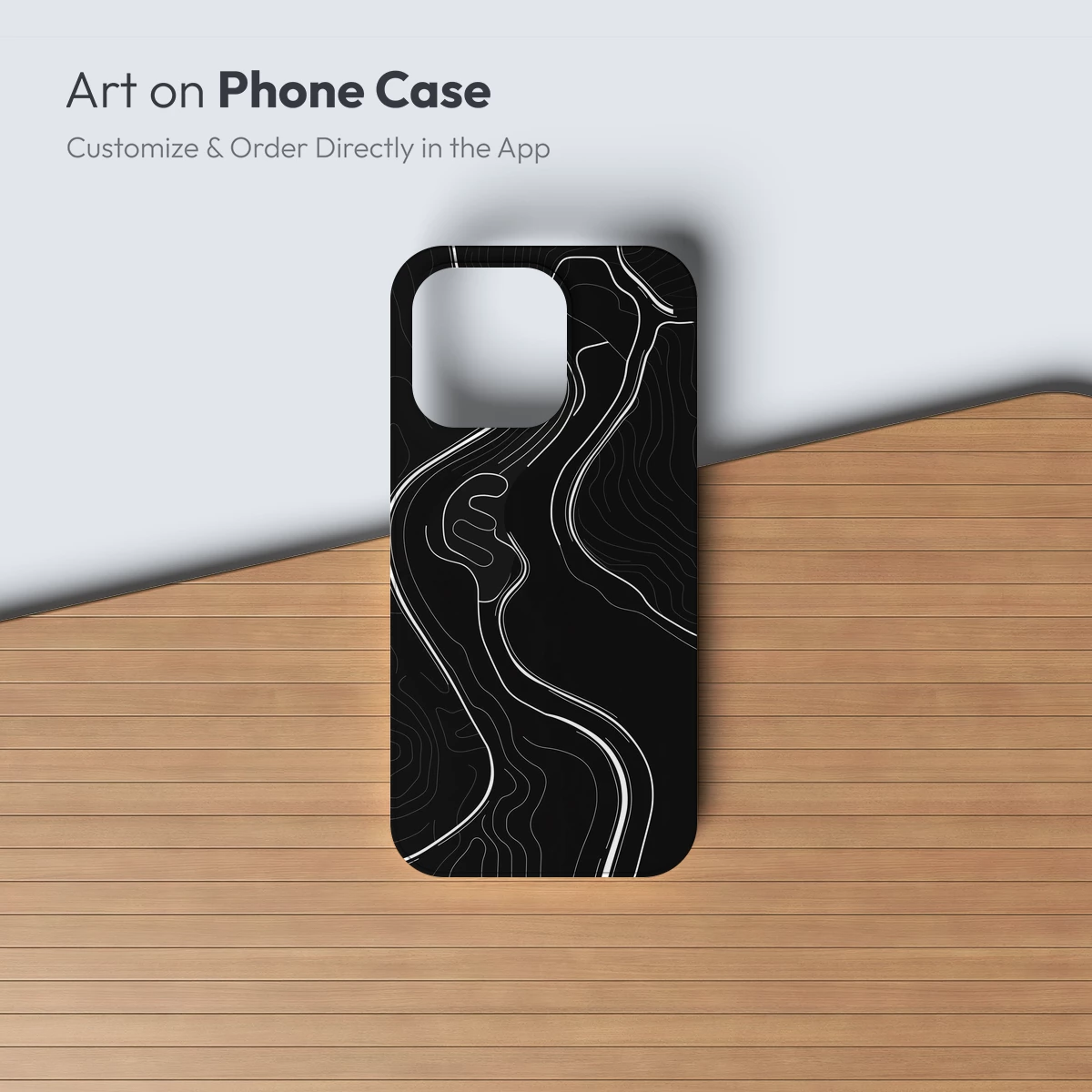 Contour Elegance: White Lines on Black Canvas - Image 3