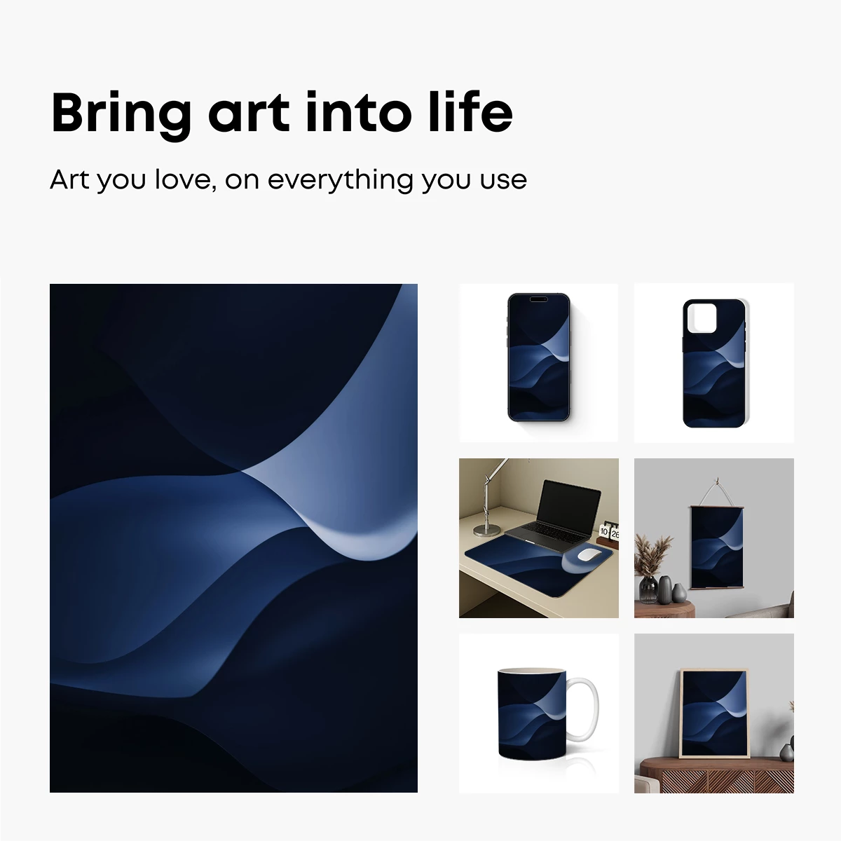 Ethereal Blue Waves: A Digital Abstract Symphony - Image 2