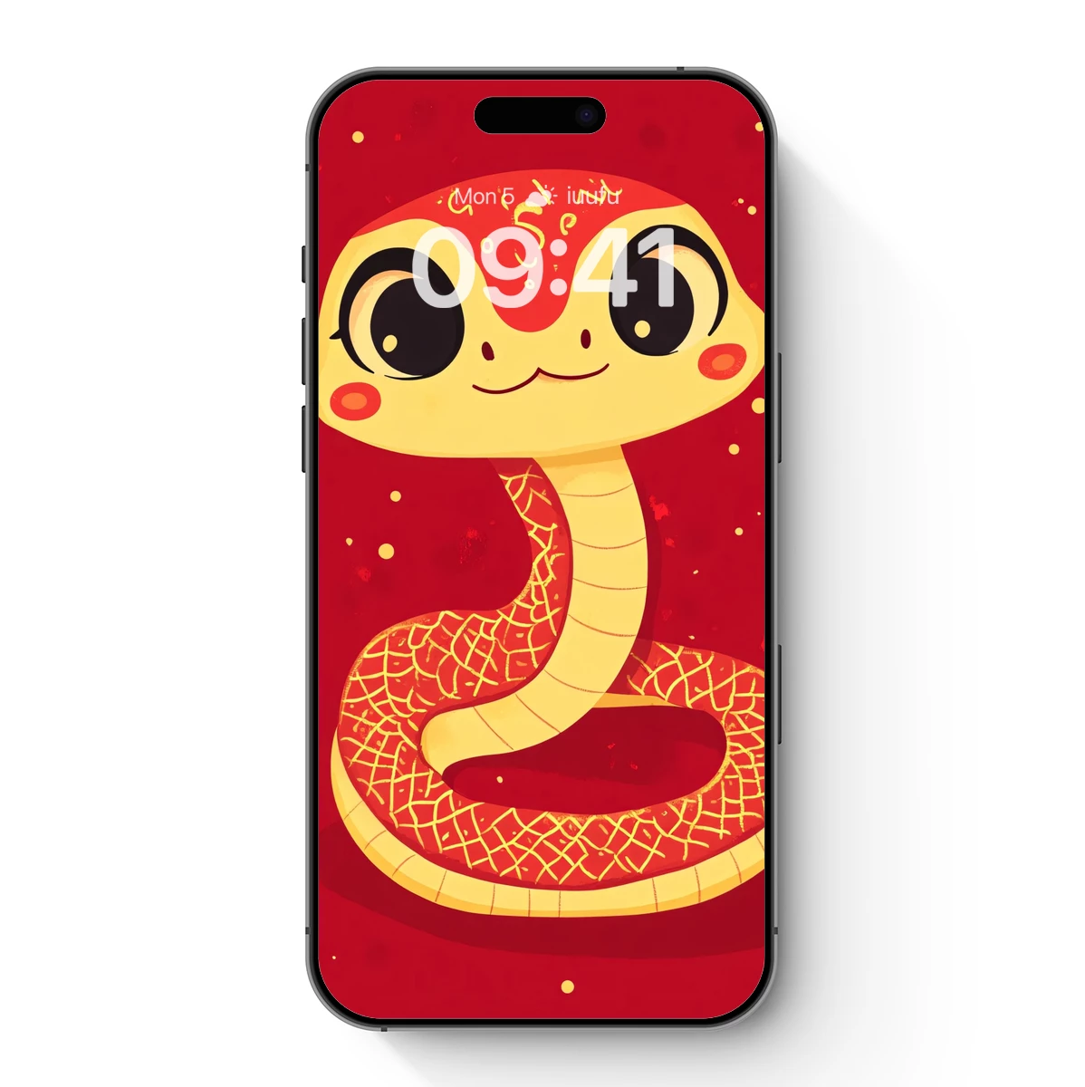 Charming Snake in Festive Red: A Pop-Art Celebration
